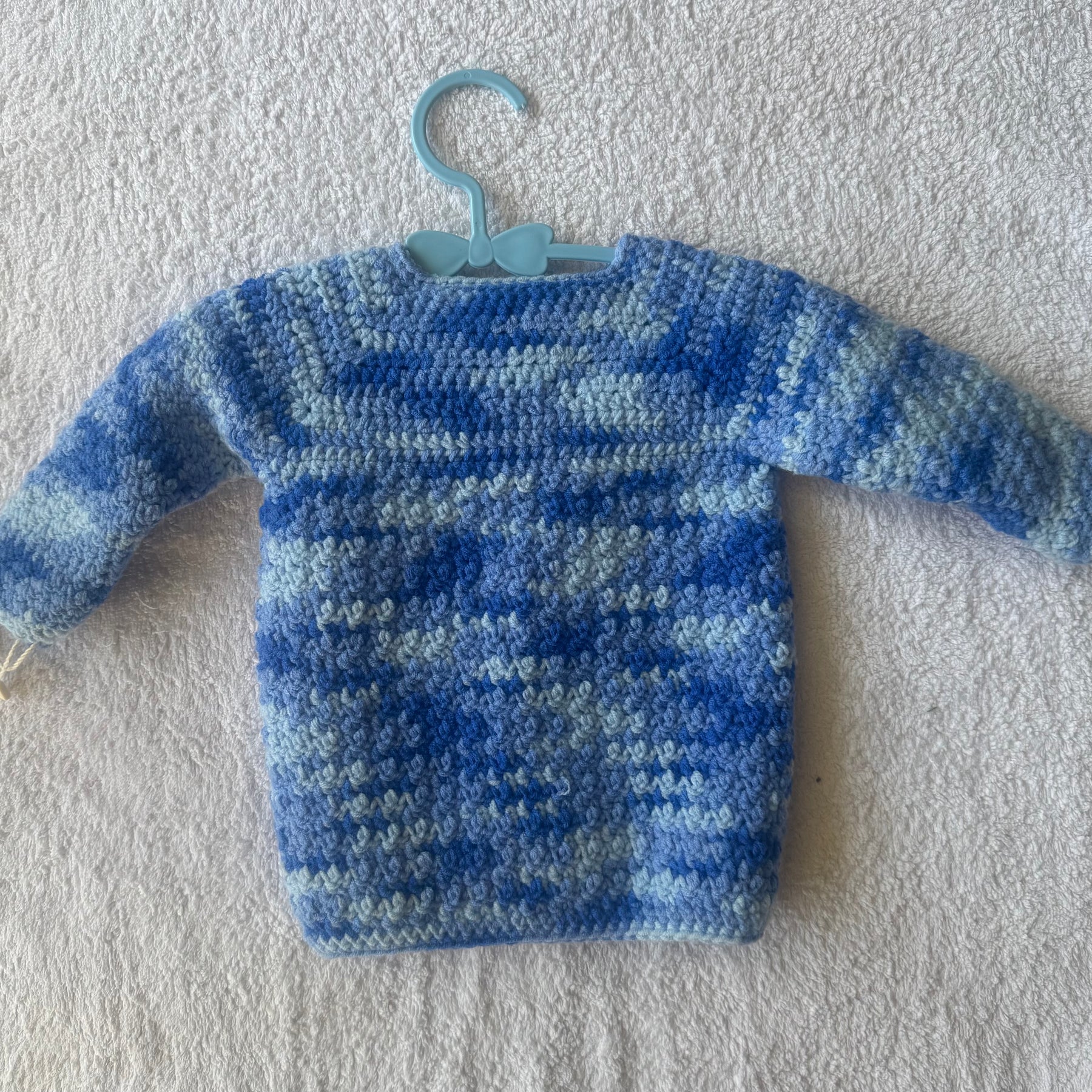 Baby Cardigan Blue Variegated Milk Cotton Size 000