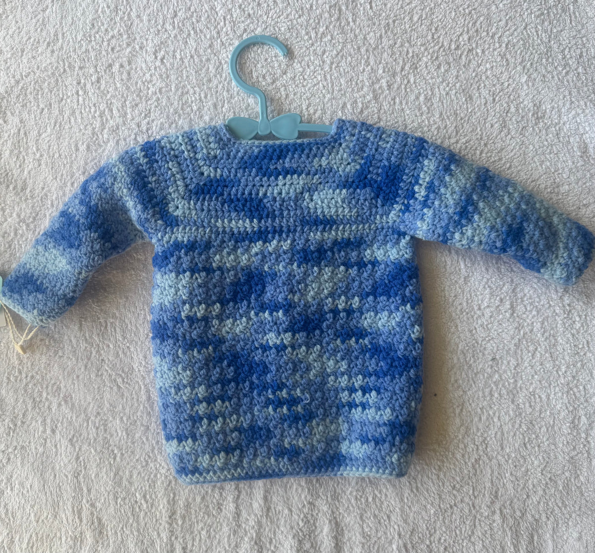Baby Cardigan Blue Variegated Milk Cotton Size 000