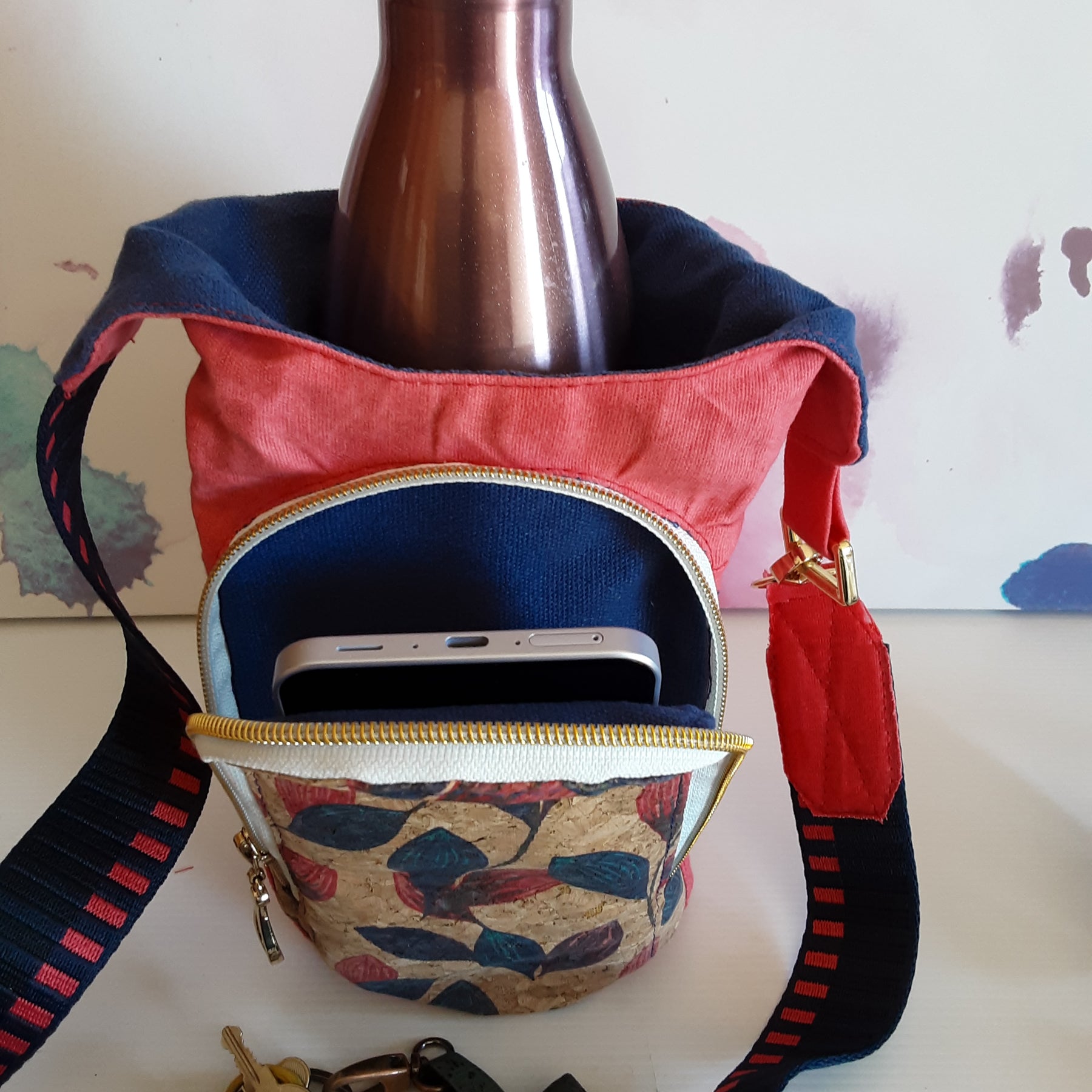 Cork crossbody water sling bag
