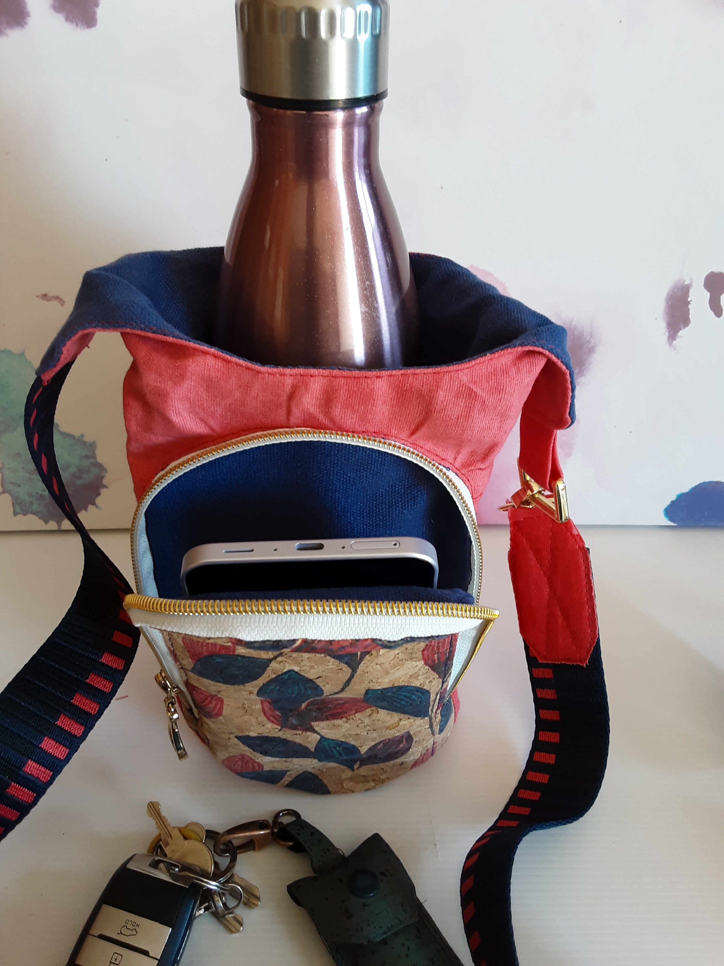 Cork crossbody water sling bag