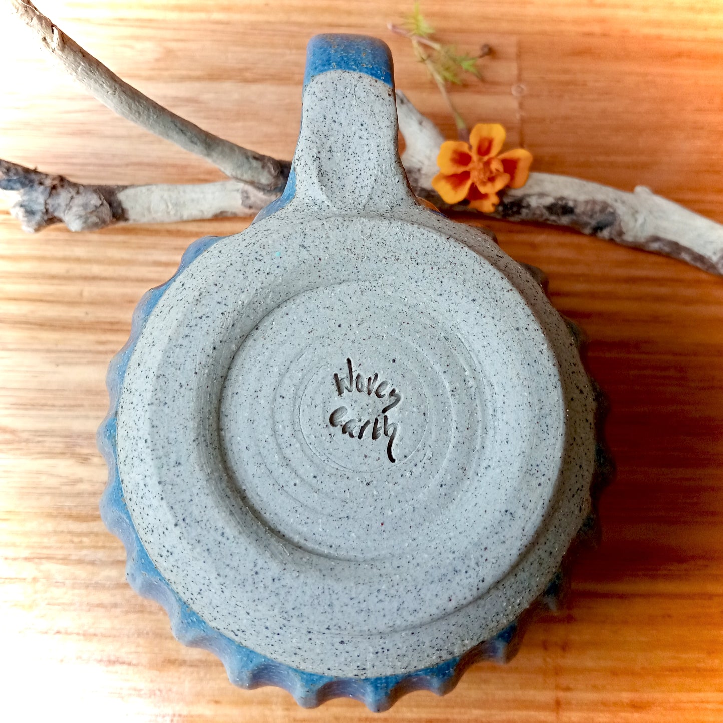 Deep Blue Fluted Cup