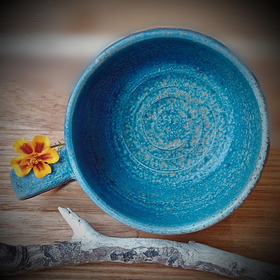 Deep Blue Fluted Cup