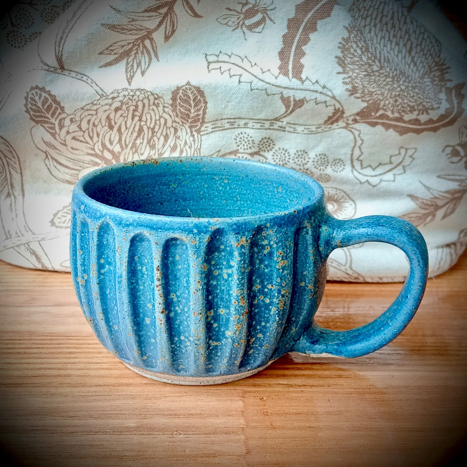 Deep Blue Fluted Cup