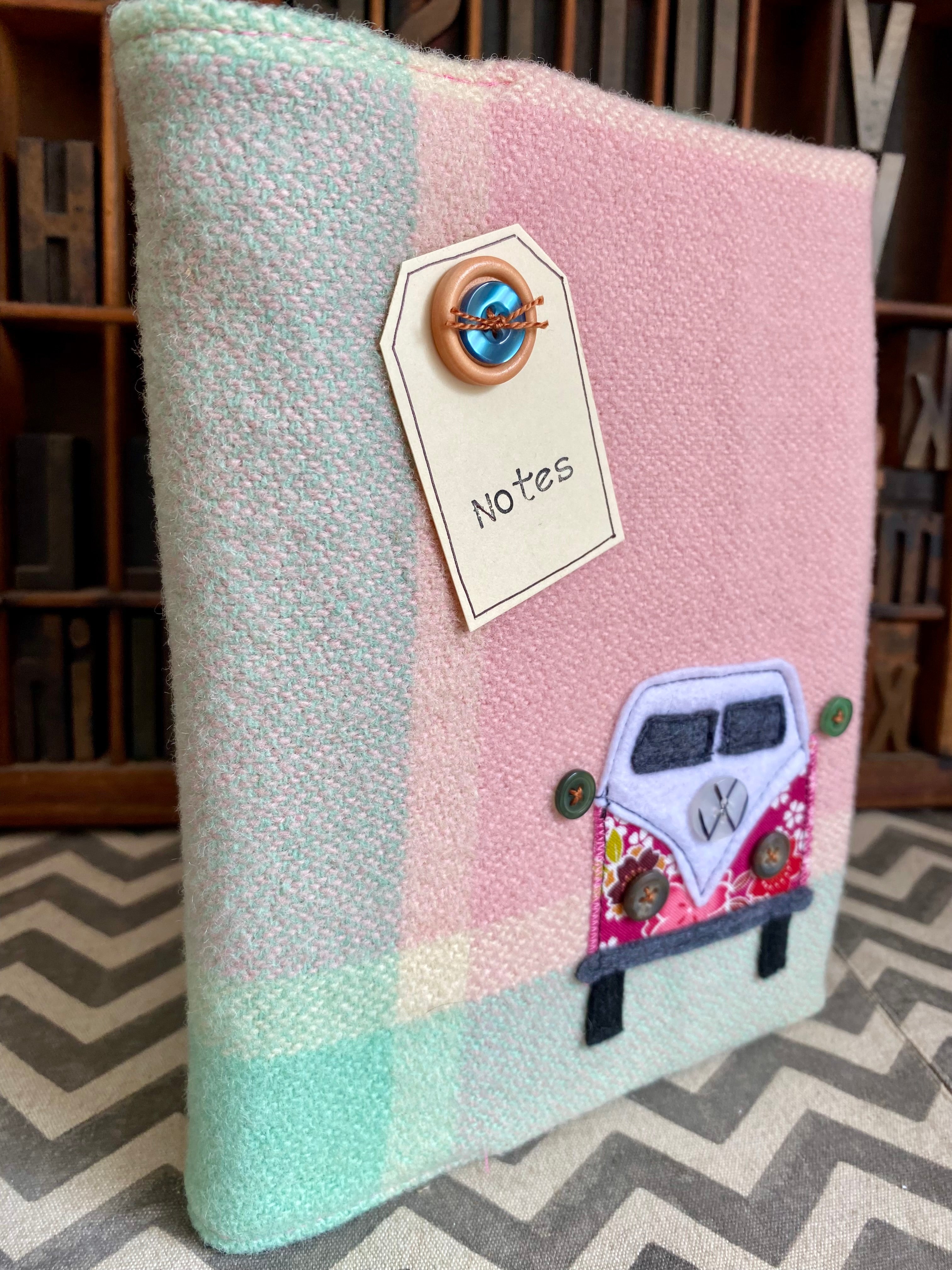 A5 Upcycled Notebook Kombi - pink