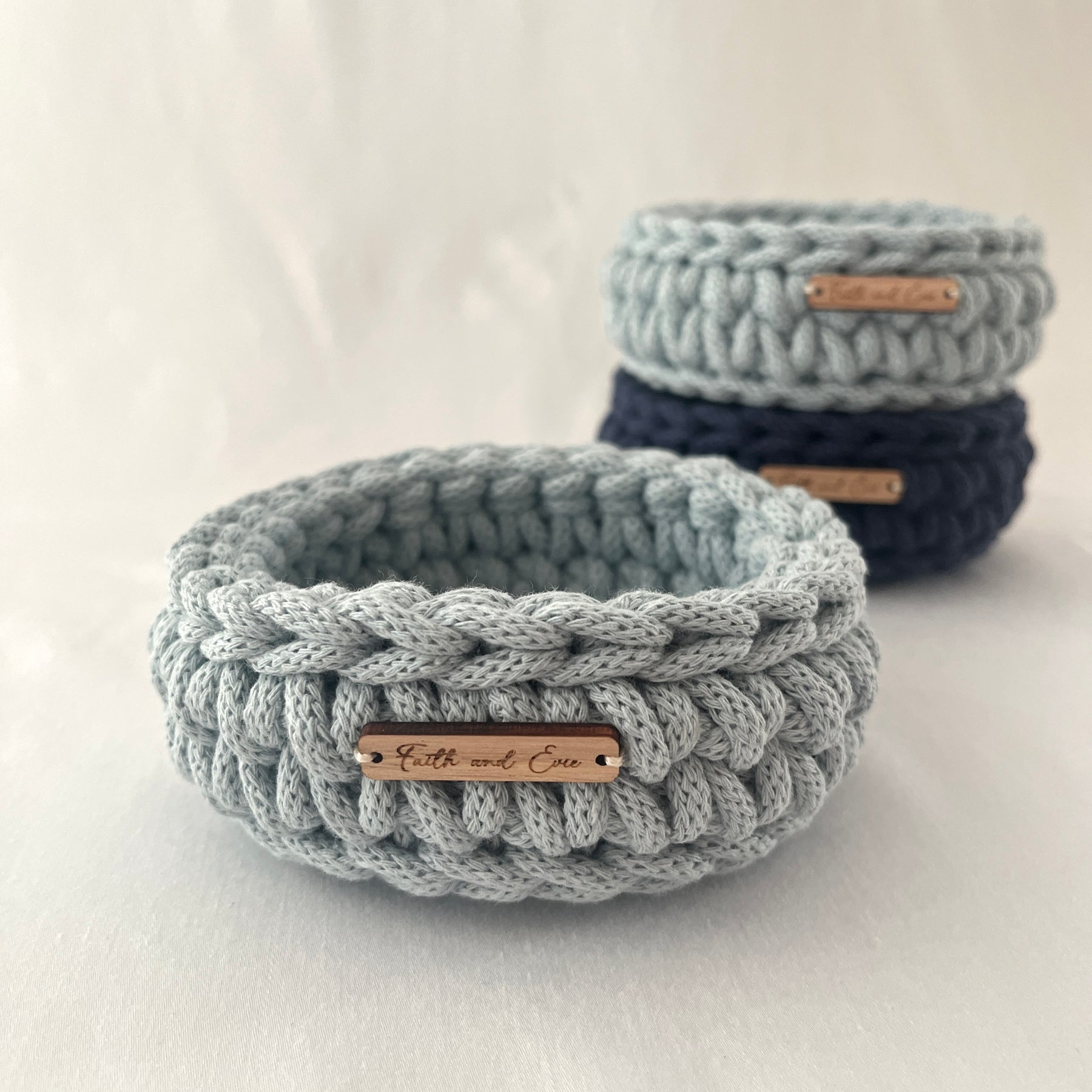 Mini Basket - crocheted - colour Misty