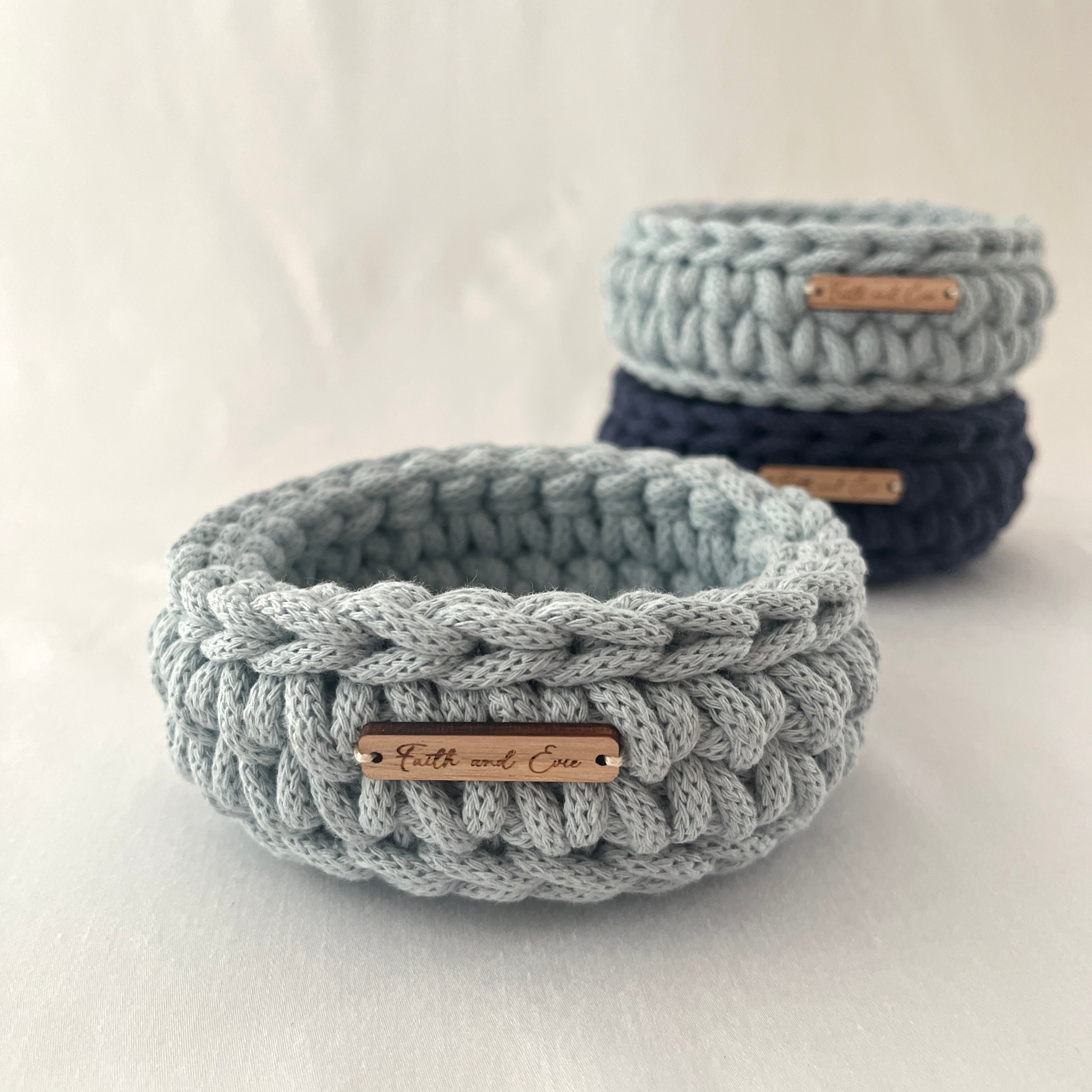 Mini Basket - crocheted - colour Misty