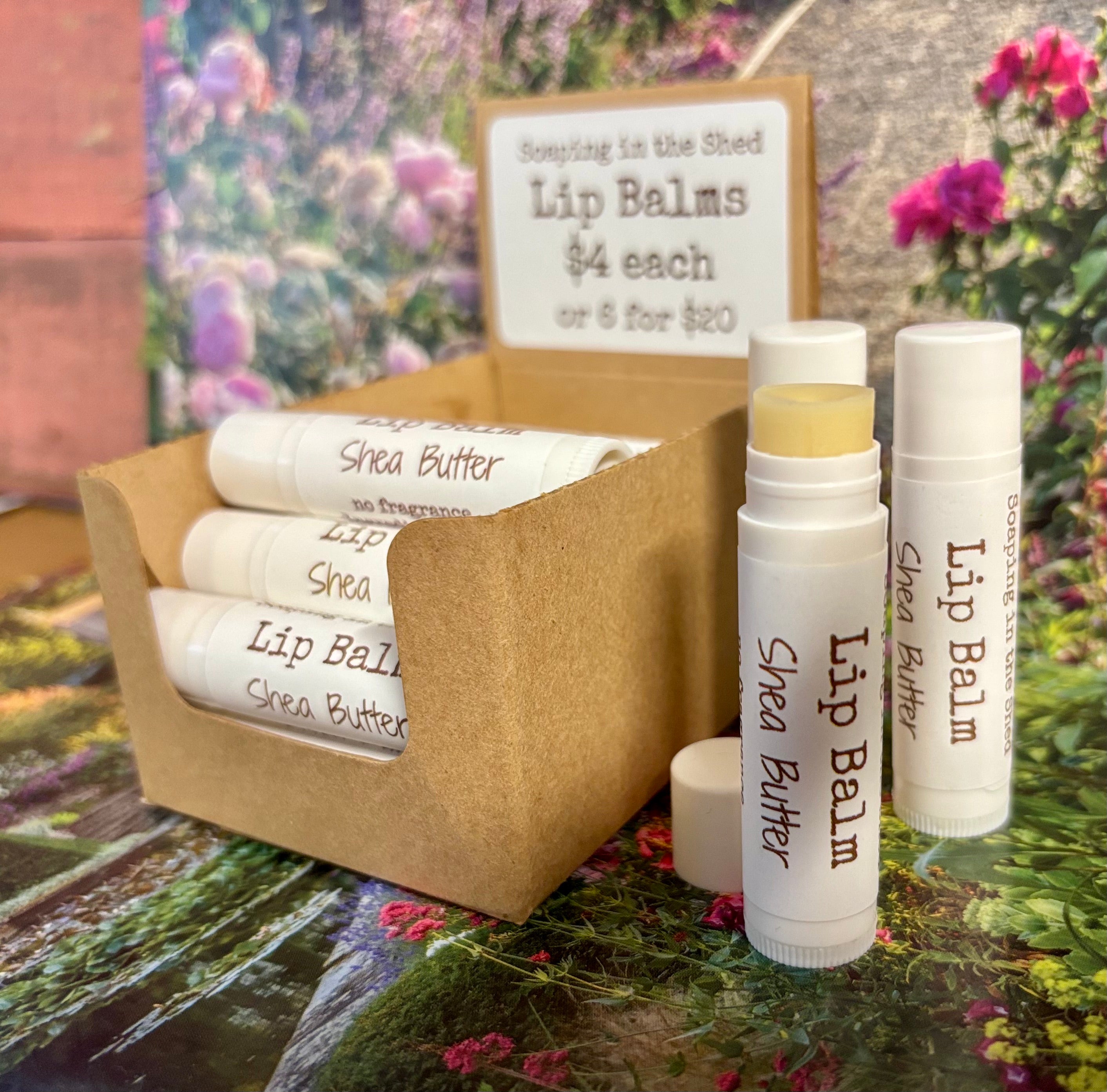 Shea Butter Lip Balms—-pack of 6