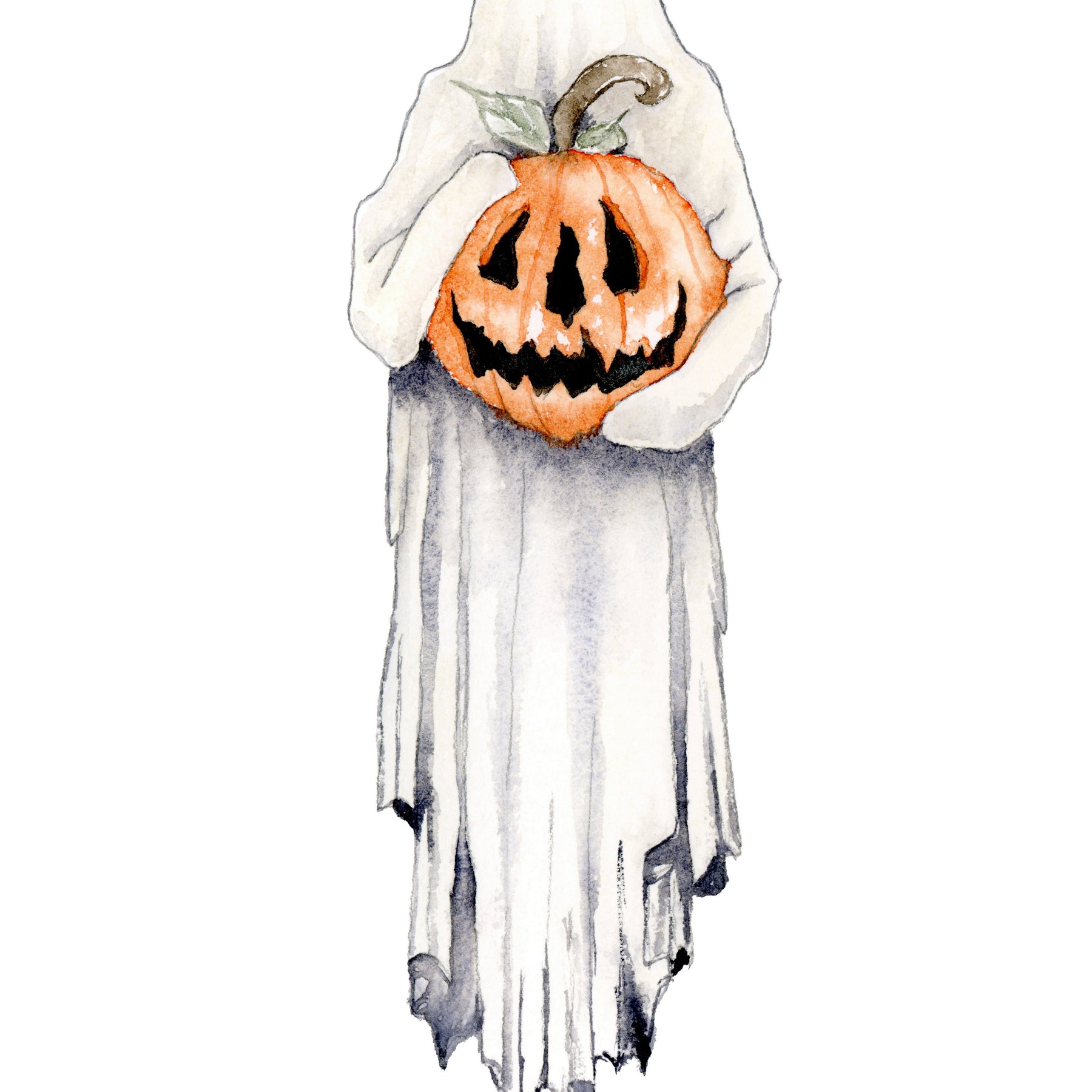HALLOWEEN BOO ARCHIVAL PRINTS AND CARD - TANGLED ROSE ART