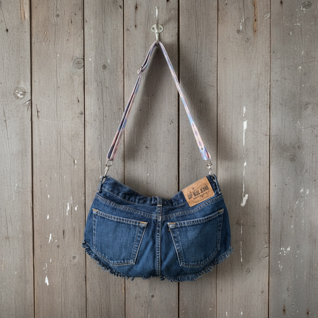 UPCYCLED DENIM JEANS HOBO BAG