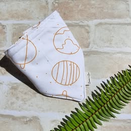 Bandana Bibs, 3 patterns,Cotton & absorbent inner, Snap Closure - E016