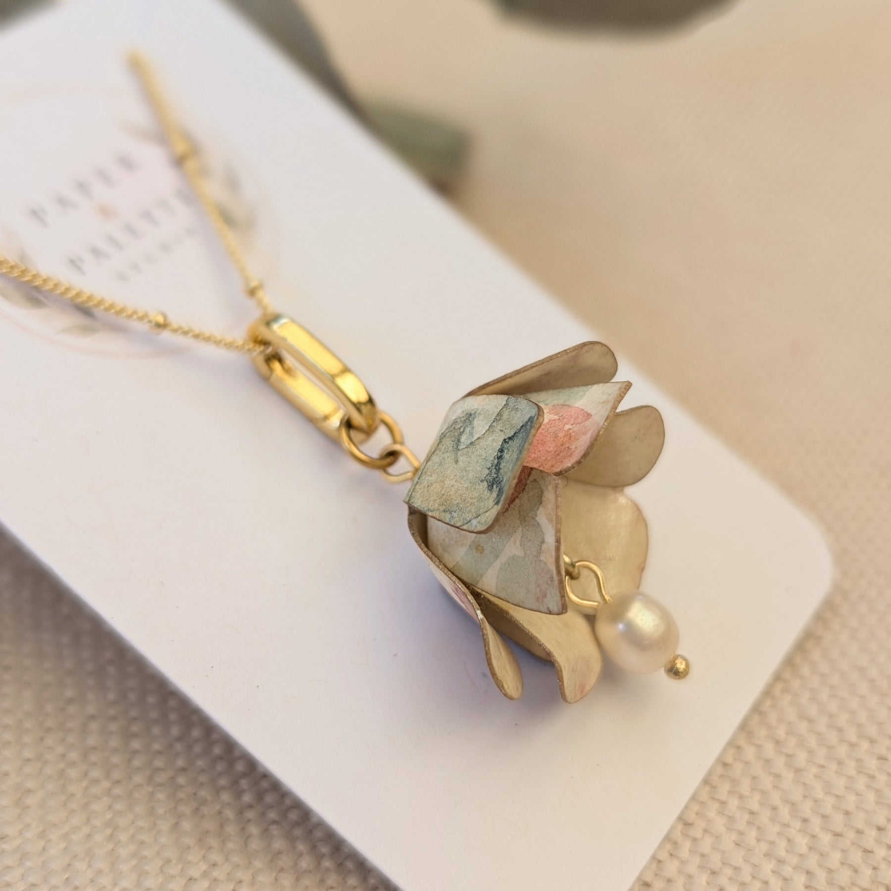 Lily of the Valley Necklace | Freshwater Pearl | Botanical Jewellery