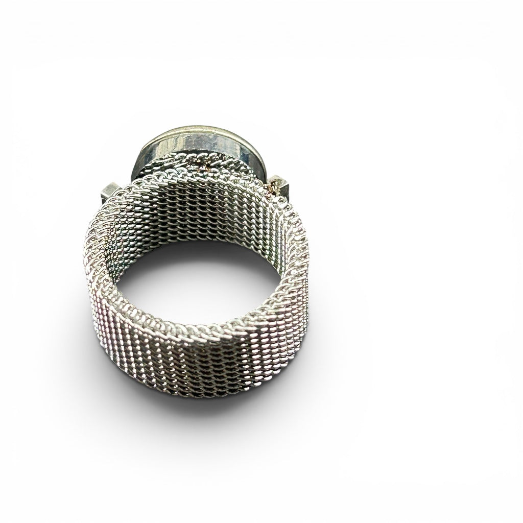 Steampunk watch parts silver ring
