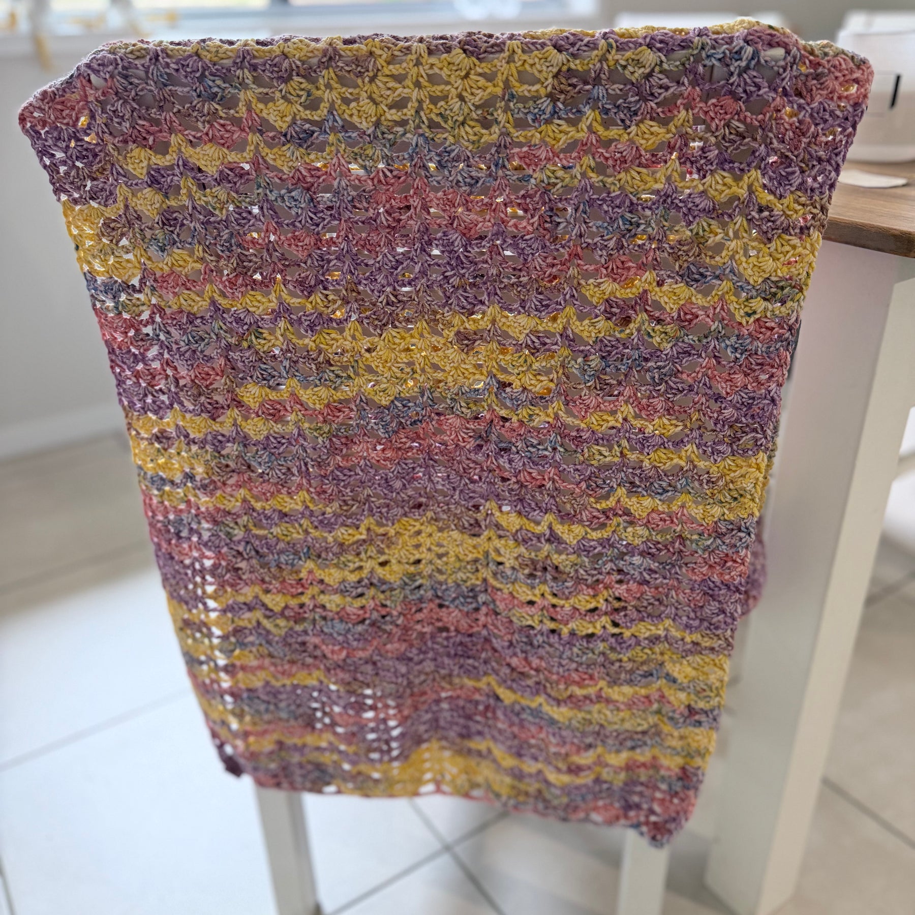 #127 Wrapped in Love Ladies Crocheted shawl