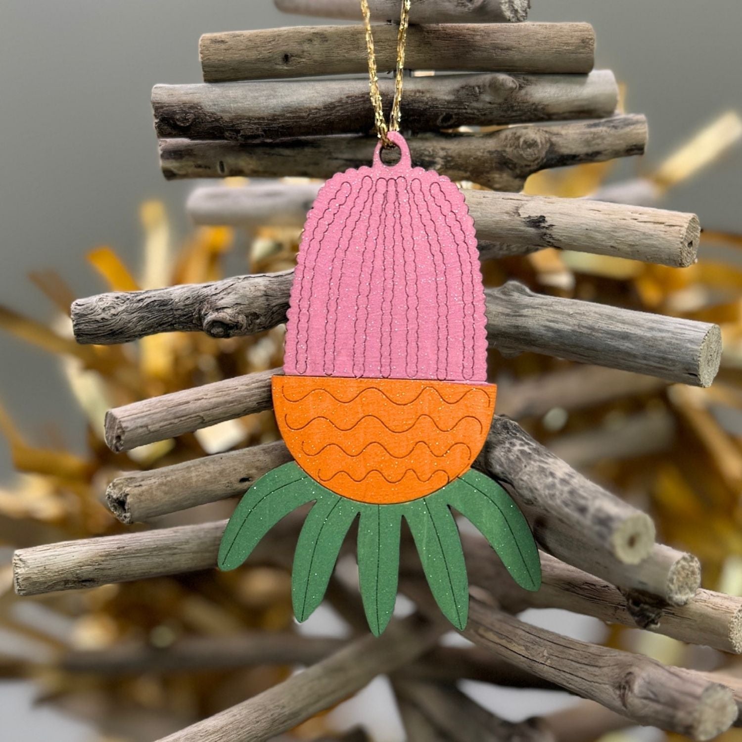 Banksia Flower Hand Painted Christmas Decoration