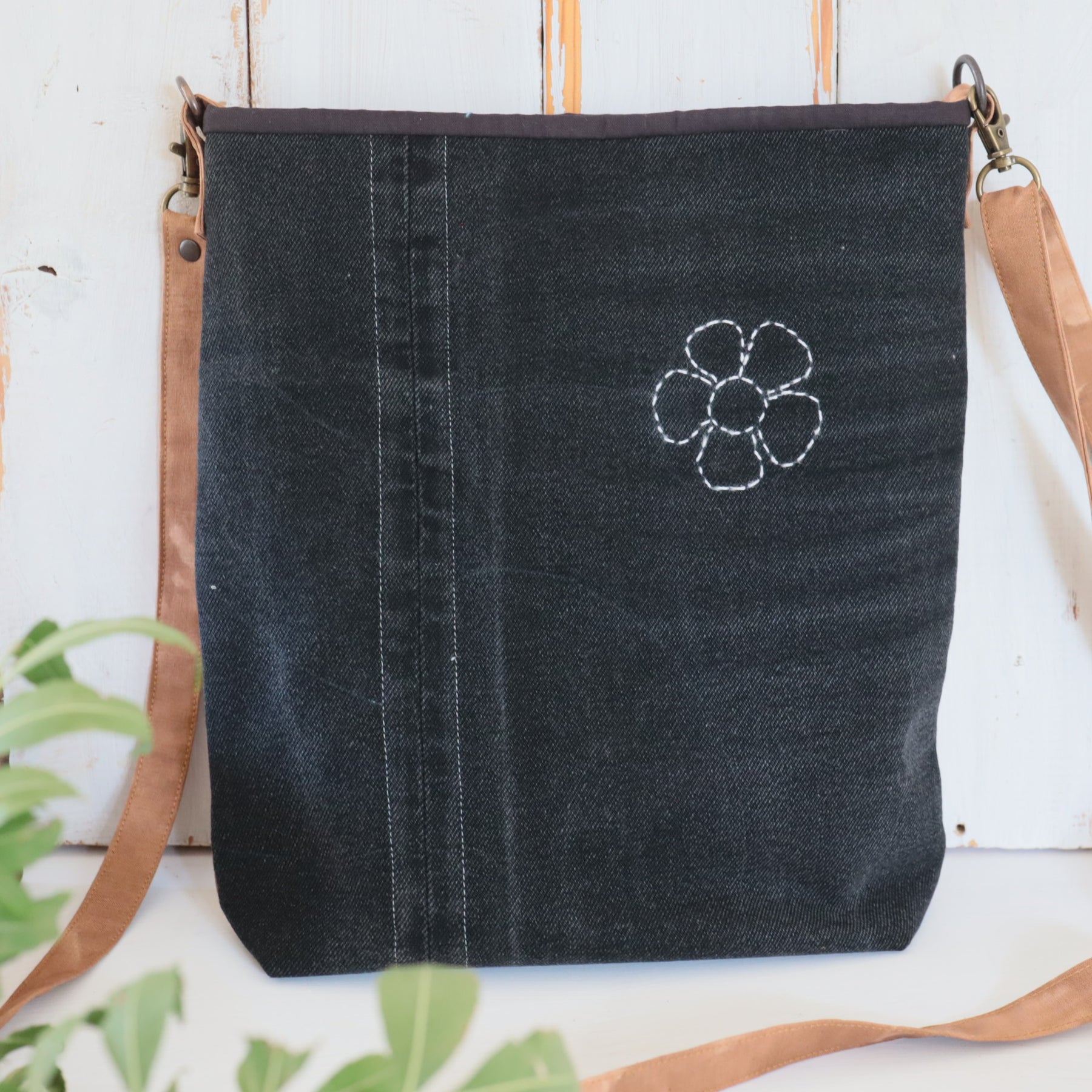 Stitched Shibori Dyed Shoulder Bag, Cross Body Bag