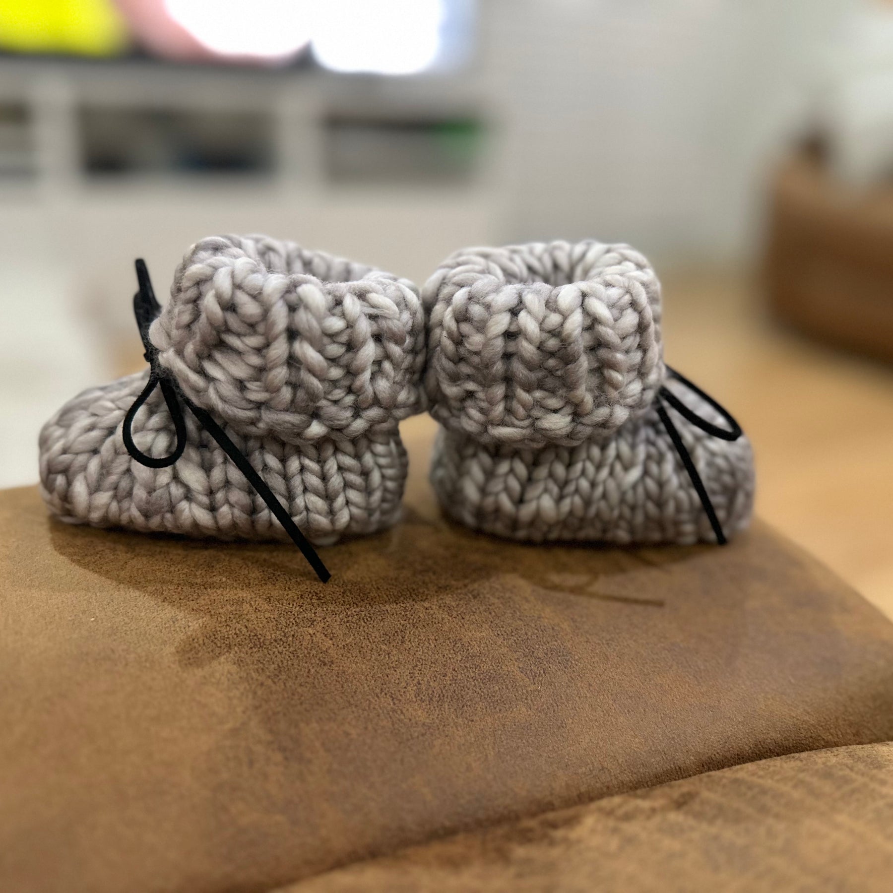 Baby merino & embossed leather booties