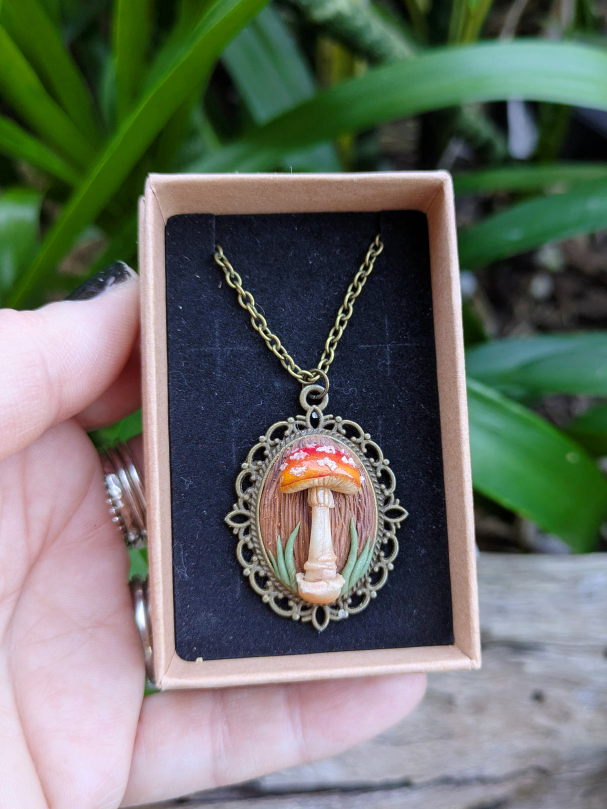 Hand-Sculpted Mushroom Pendants