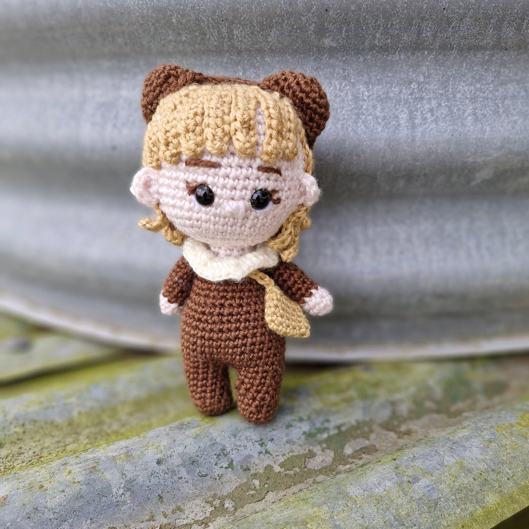 Hand Crochet Sweet Little Mini Crochet Doll 16cm
