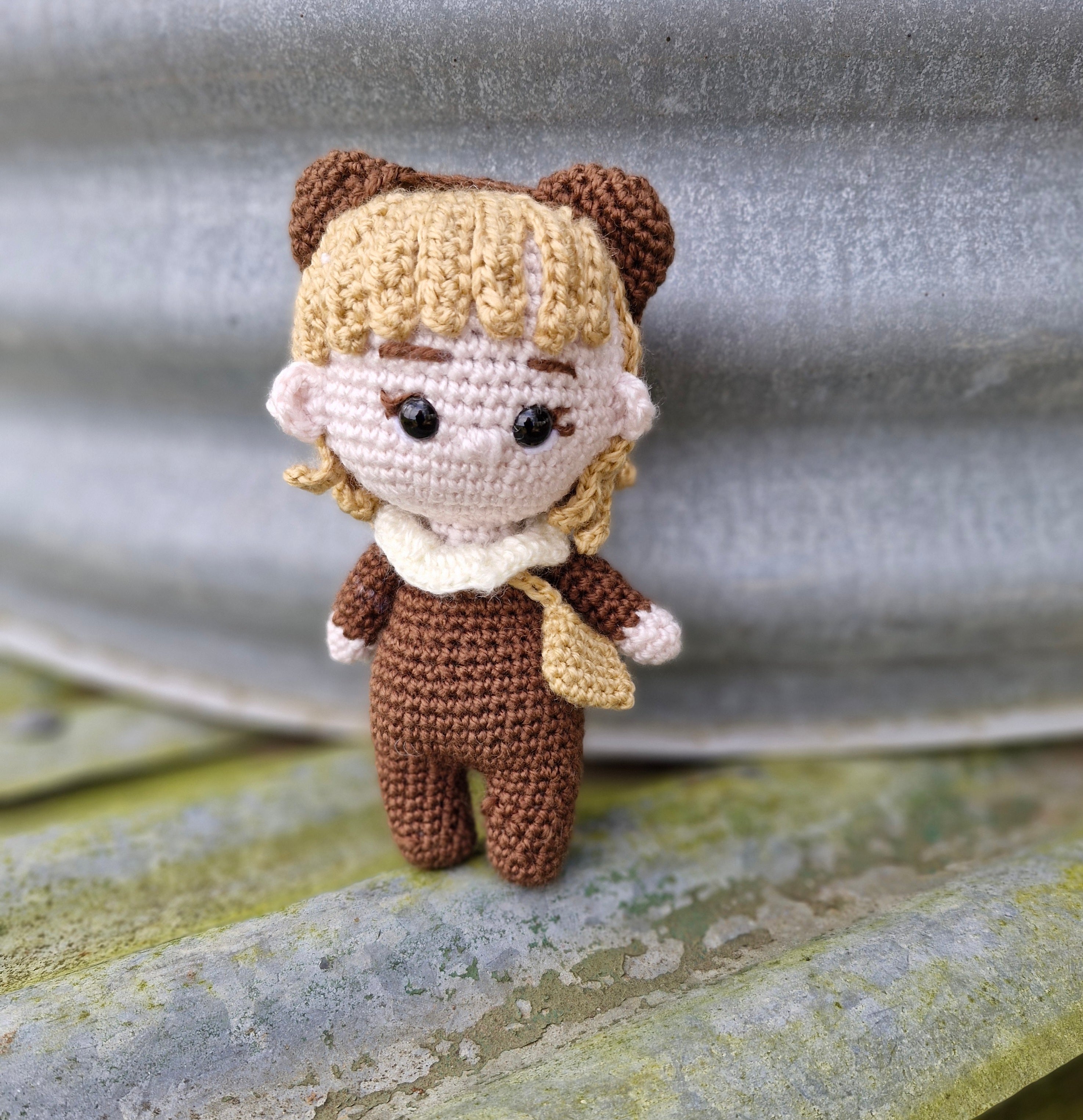 Hand Crochet Sweet Little Mini Crochet Doll 16cm