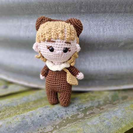Hand Crochet Sweet Little Mini Crochet Doll 16cm