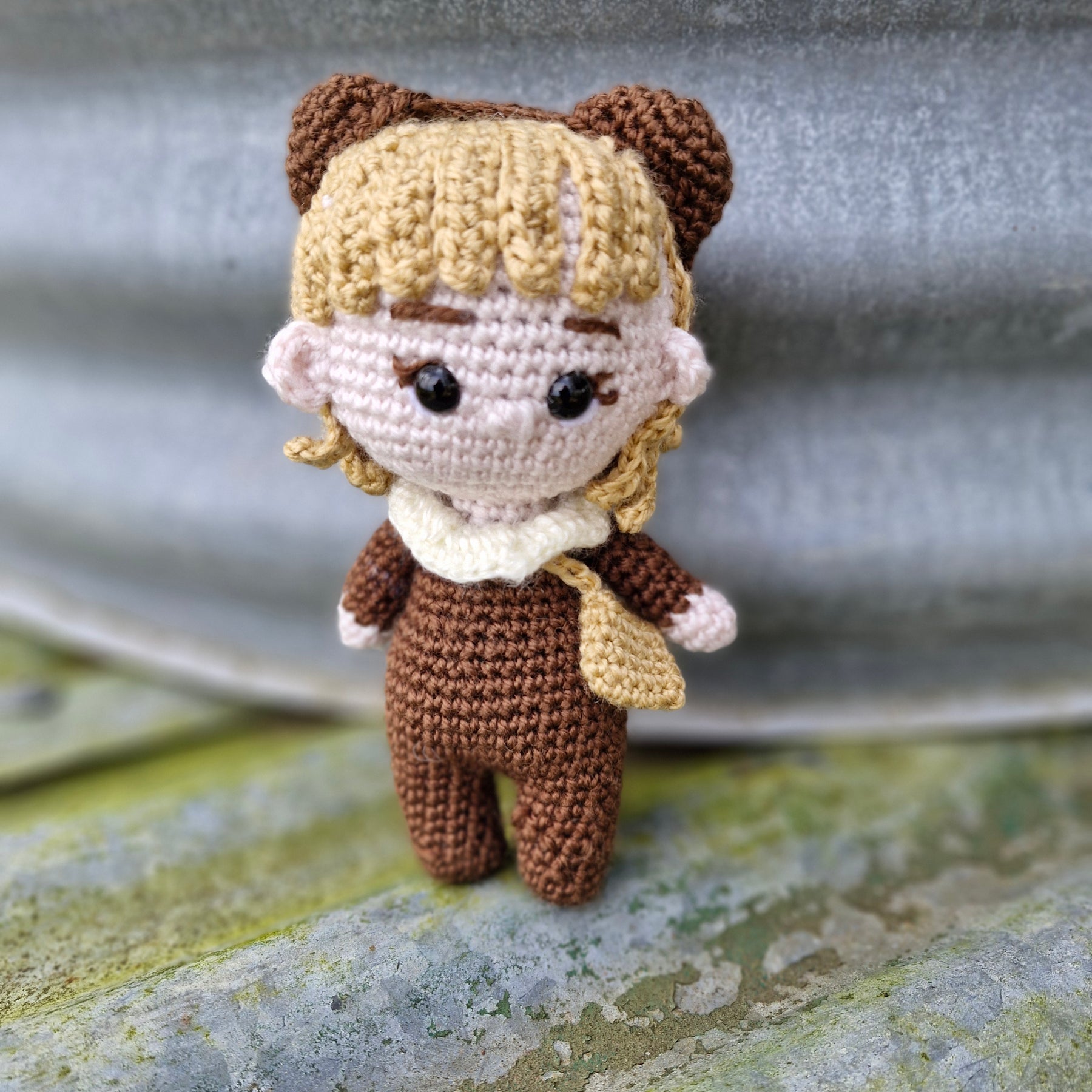 Hand Crochet Sweet Little Mini Crochet Doll 16cm