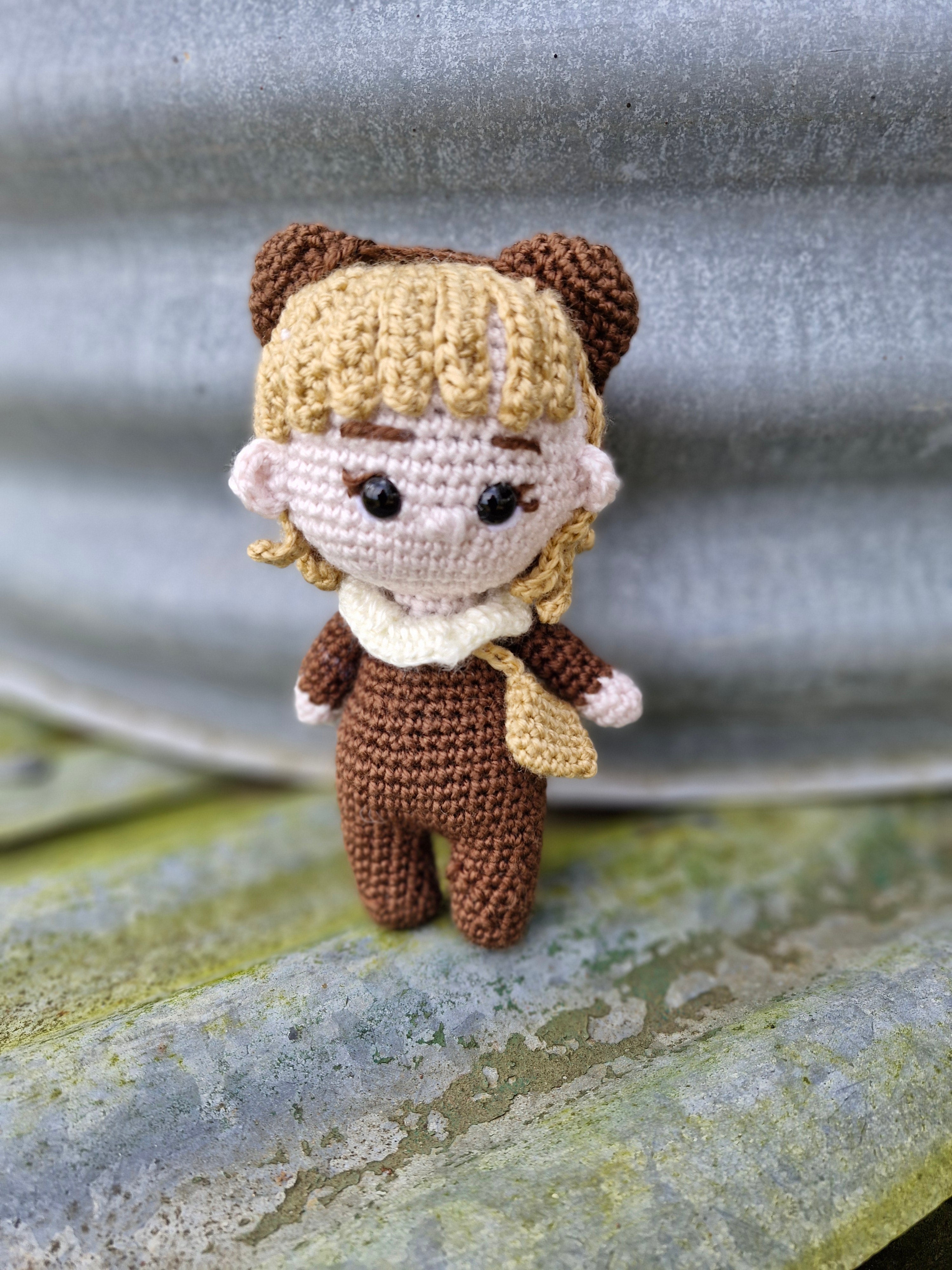 Hand Crochet Sweet Little Mini Crochet Doll 16cm