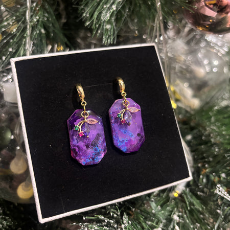 : Enchanted Garden Amethyst-Inspired Dangles — Fairy Charm Edition