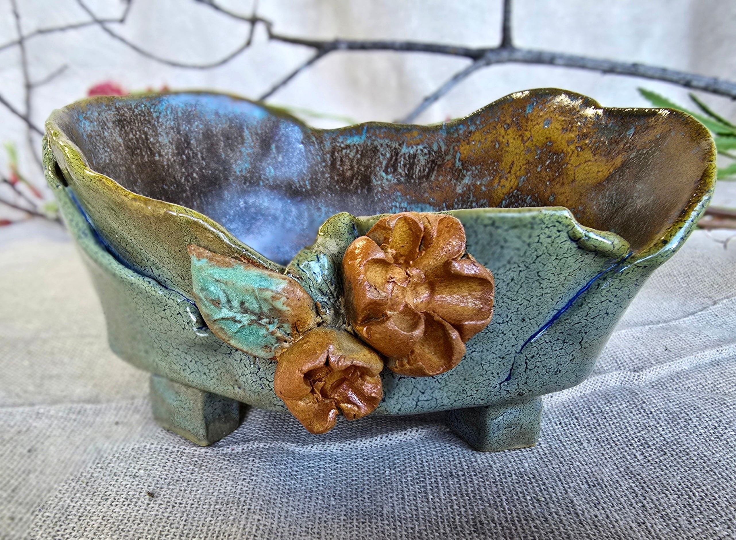 Flower trinket dish