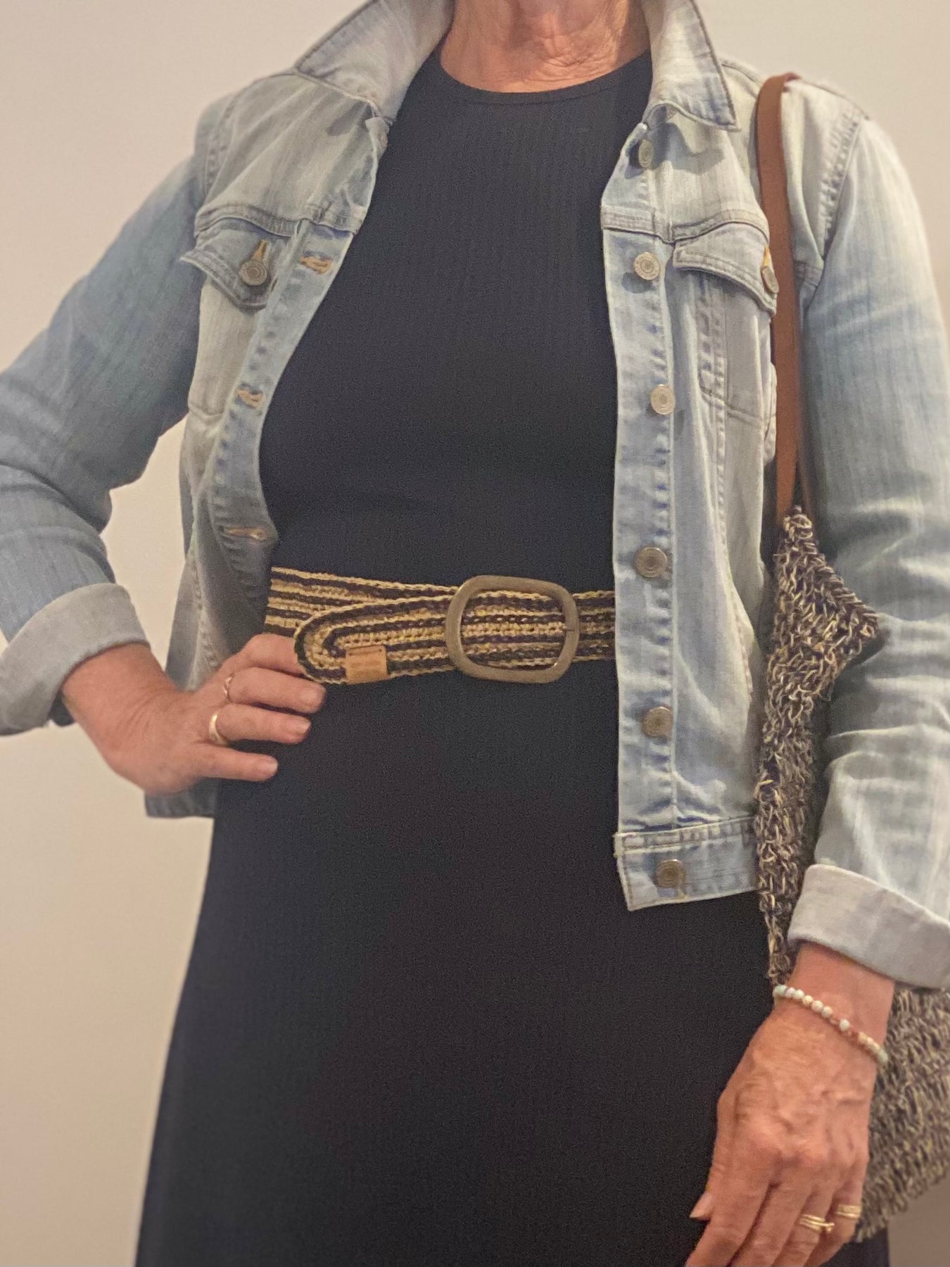 Crochet Bamboo Belt (Brass Buckle)