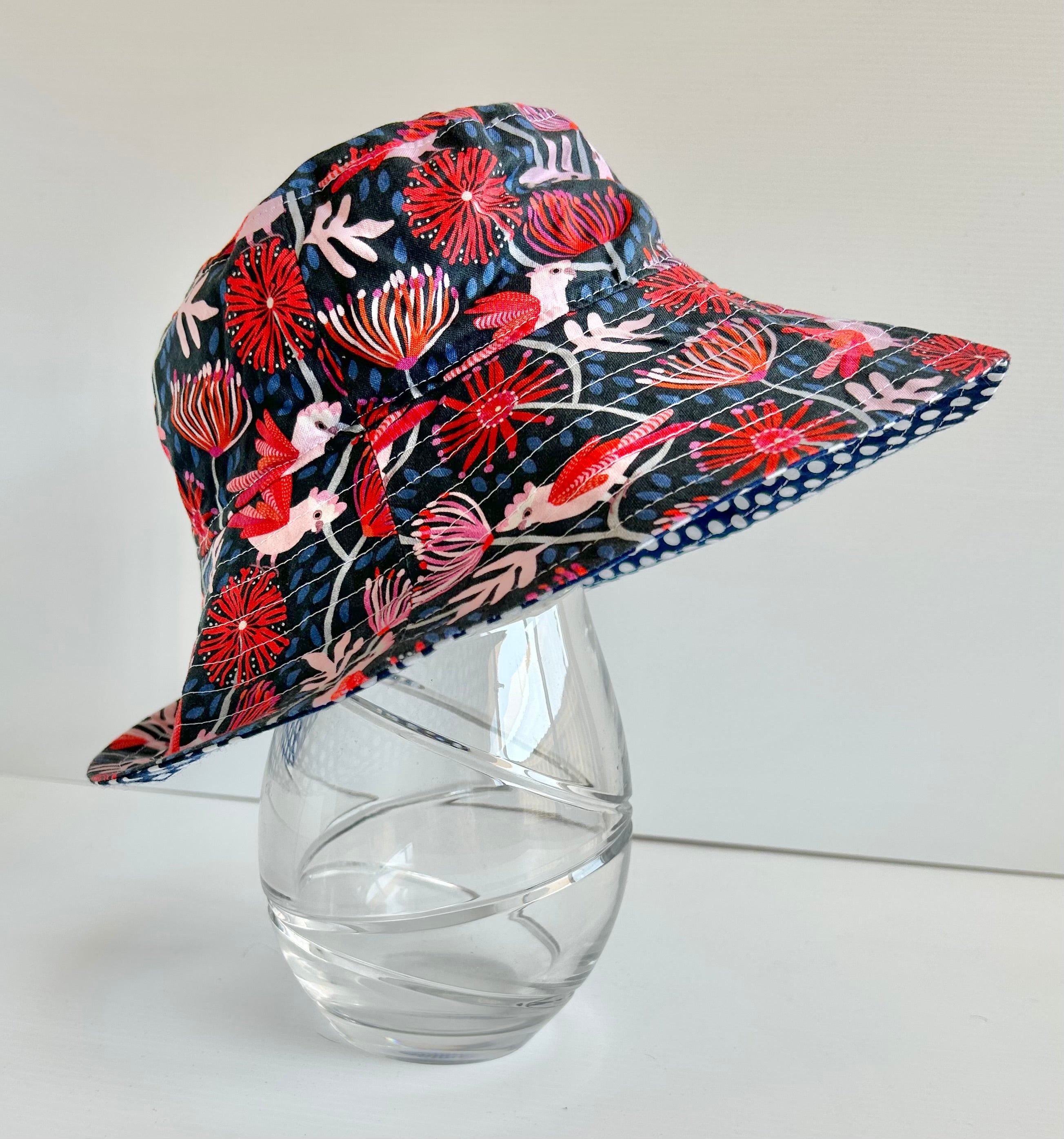 Ready to post- Small size wide brim hats with chin strap- reduced price