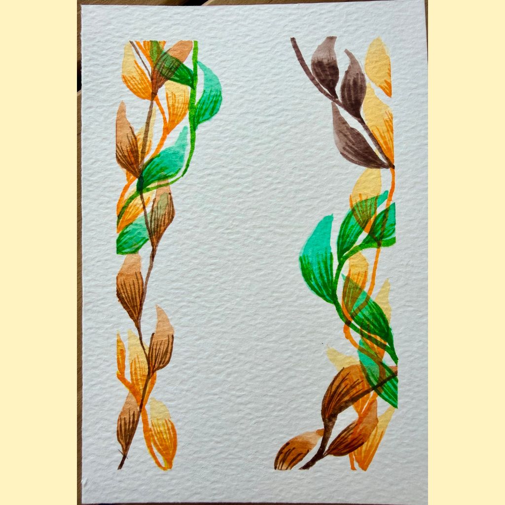 Hand Painted Leafy Greeting Card | Customisable