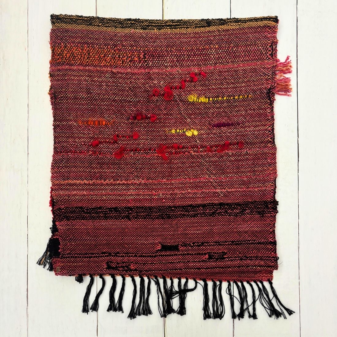 Handwoven Scarf - Sunset Colours - Silk - Wool - Cotton