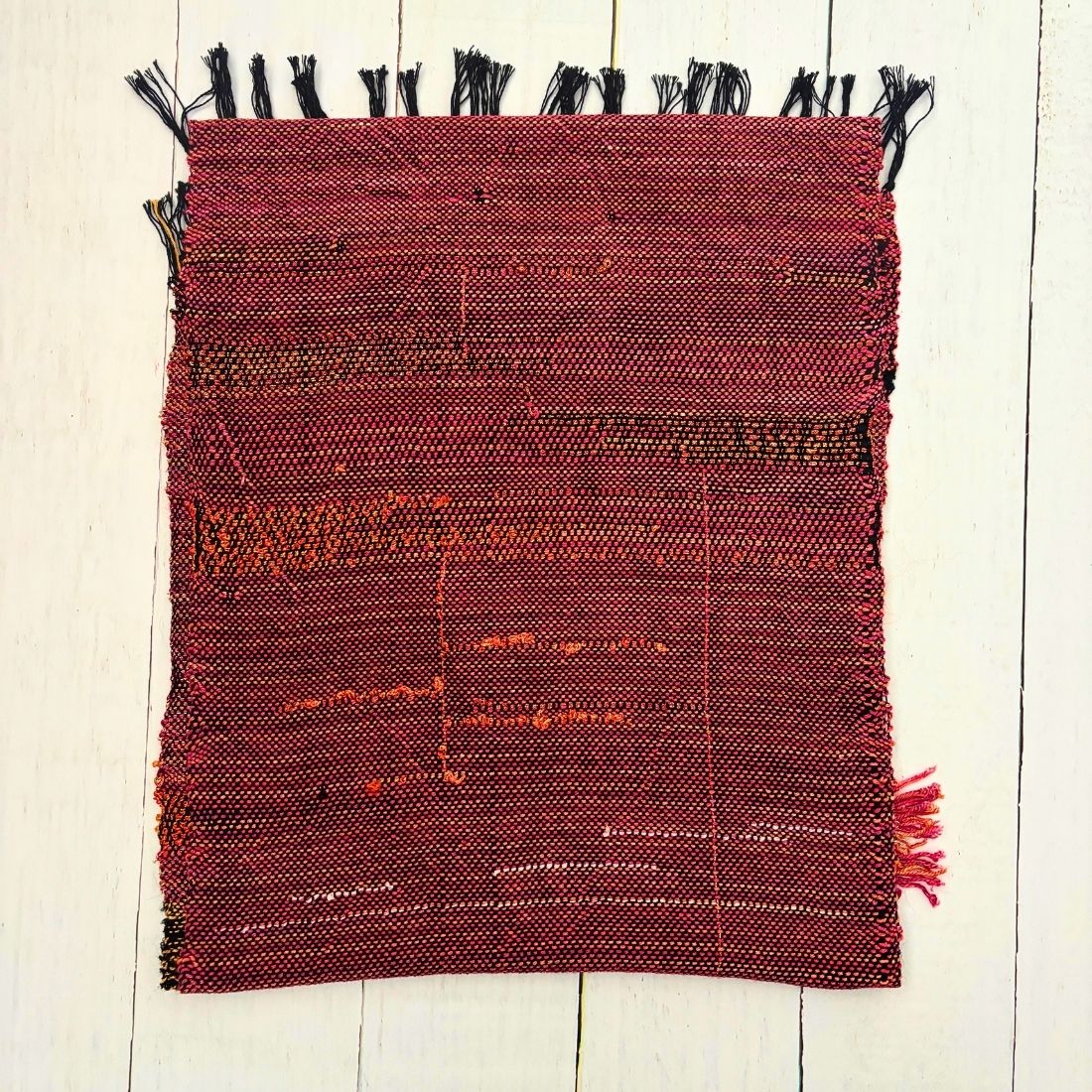 Handwoven Scarf - Sunset Colours - Silk - Wool - Cotton