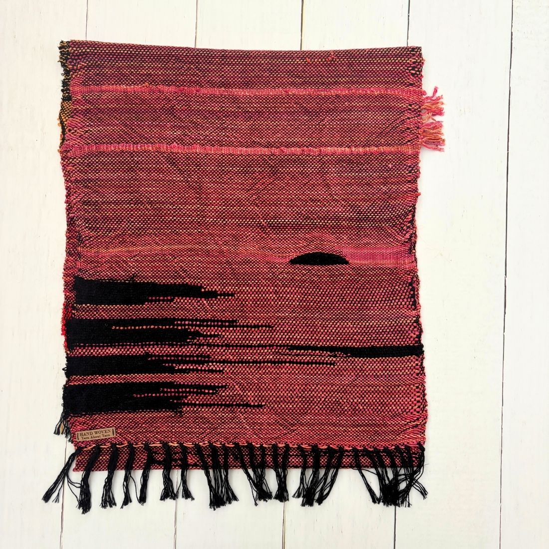 Handwoven Scarf - Sunset Colours - Silk - Wool - Cotton