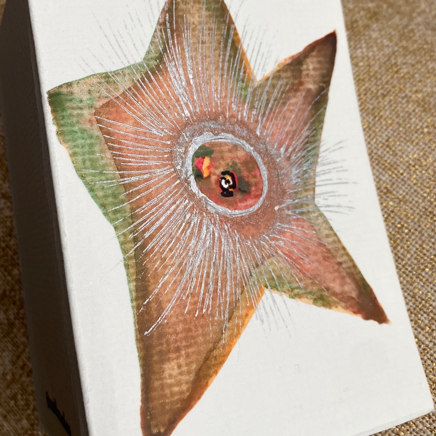 Three Sparkly Hand Painted Watercolour Cards | Handmade Unique Blank Flower Cards