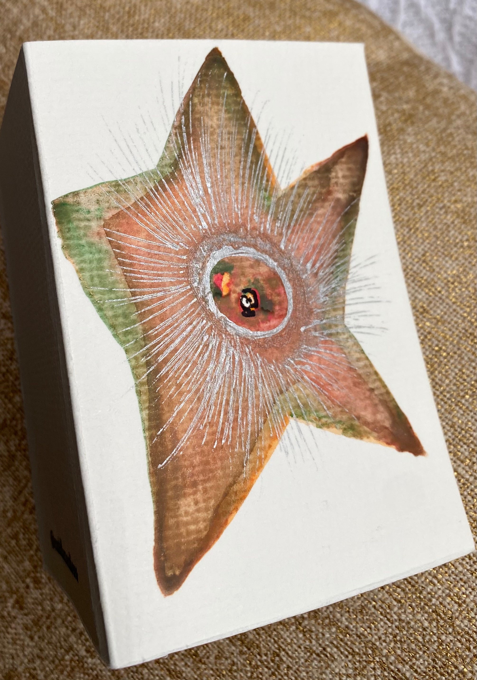 Three Sparkly Hand Painted Watercolour Cards | Handmade Unique Blank Flower Cards