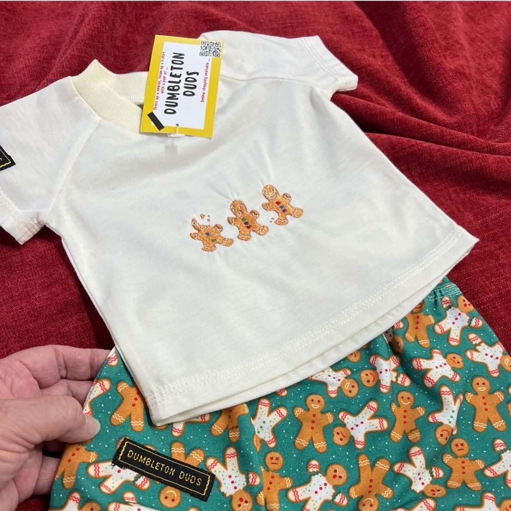 Gingerbread Men Tee | Sizes 00 | Handmade Baby Tees by Dumbleton Duds | FREE Postage $50+