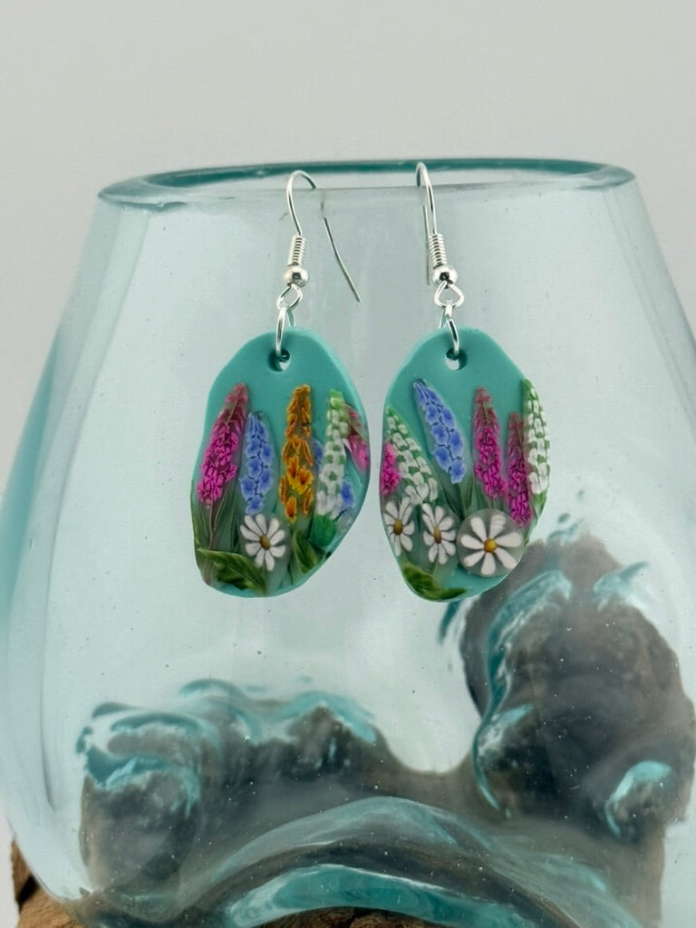 Handmade Spring Wildflower Polymer Clay Earrings