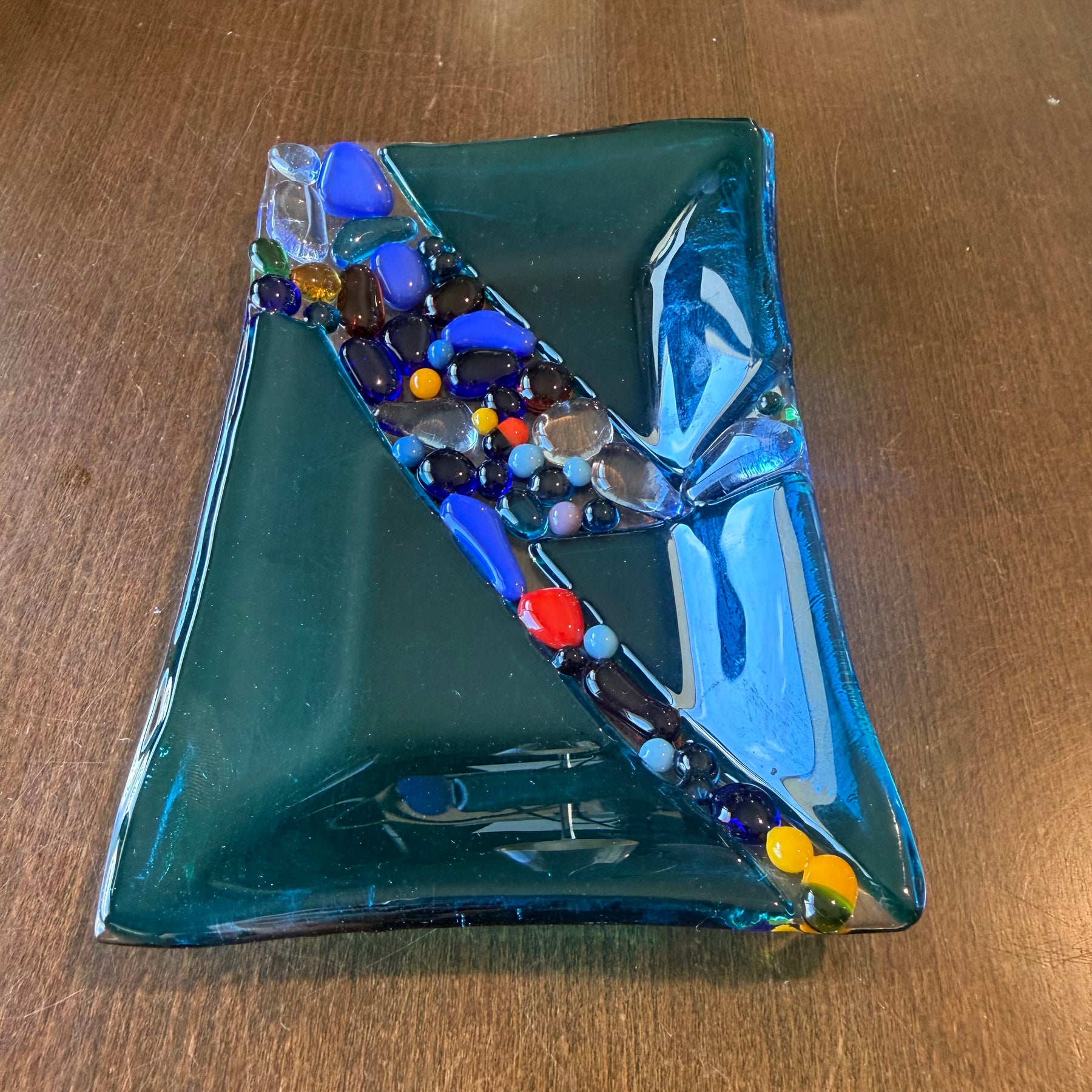 Fused glass trinket tray