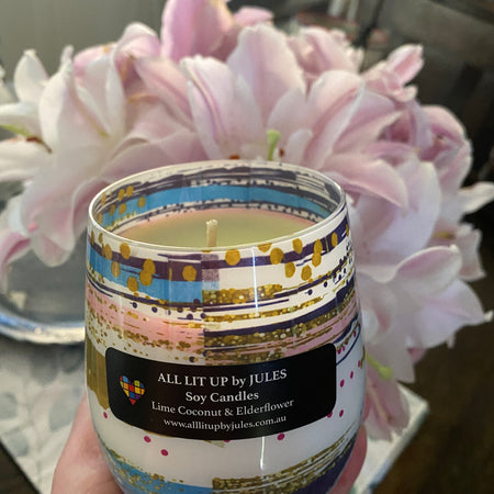 Art Deco Glass with Lime Coconut & Elderflower Fragrance