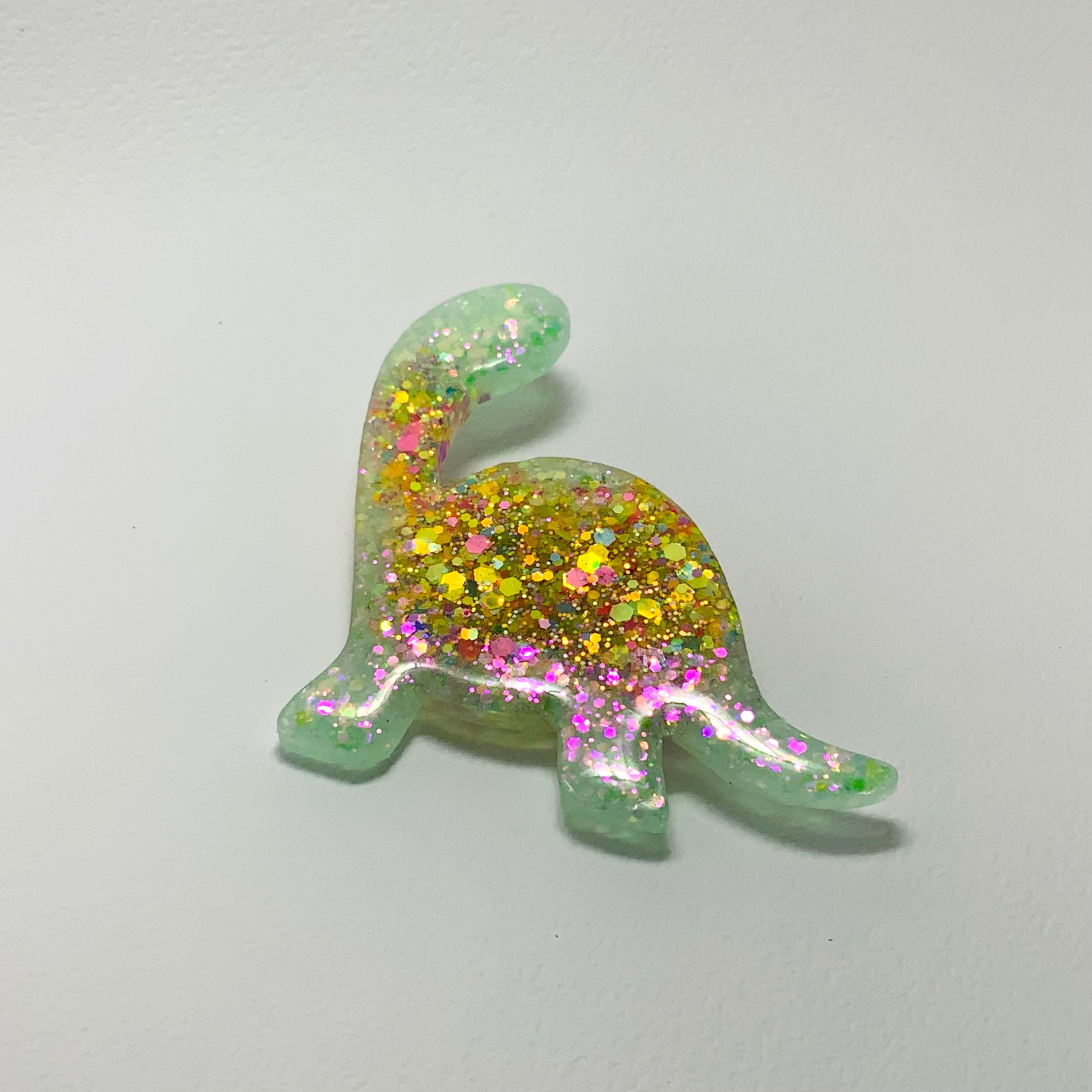 JURASSIC SPARKLE - Handmade Dinosaur Resin Brooch