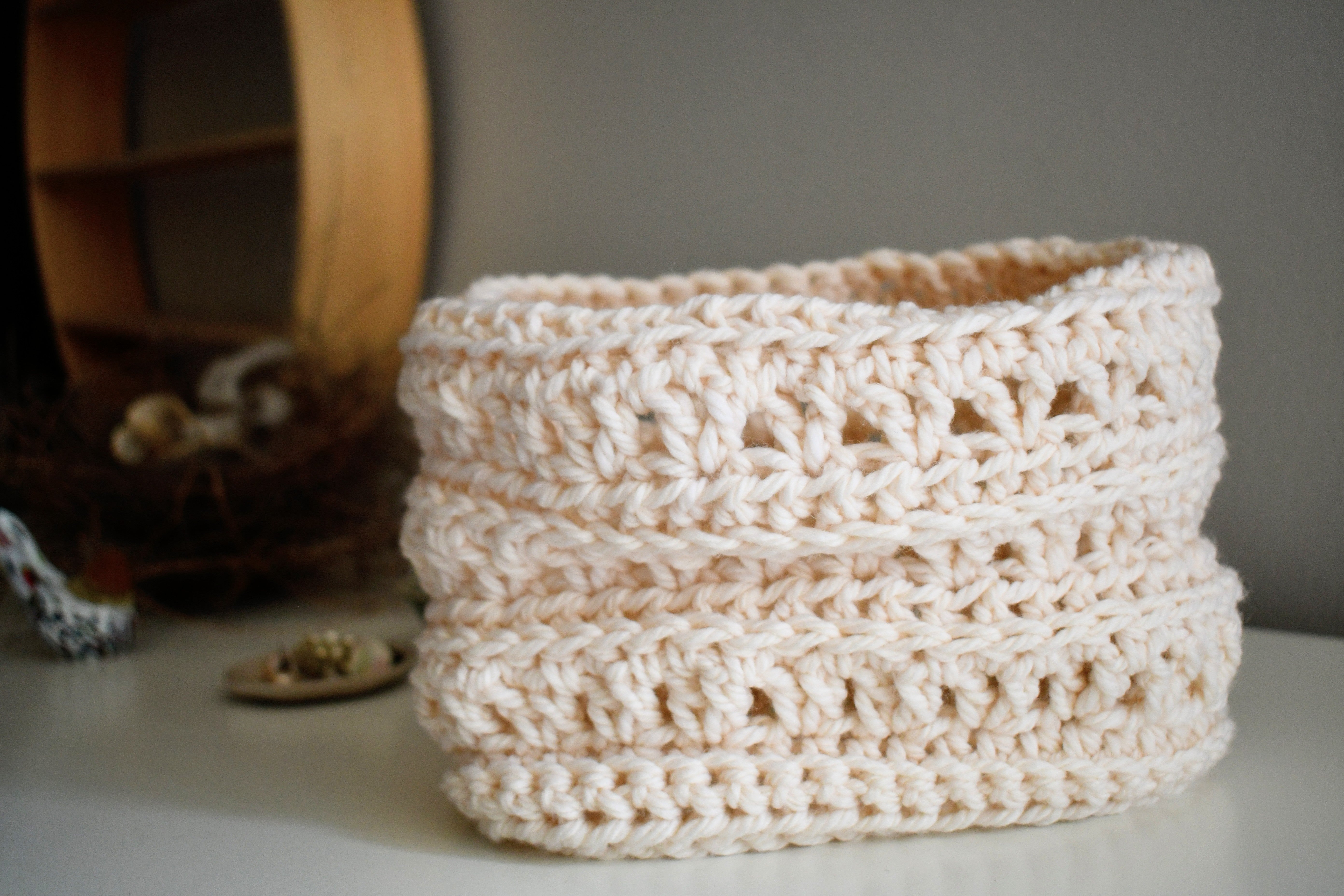 Handmade Crochet Cowl Neck Warmer Cream White