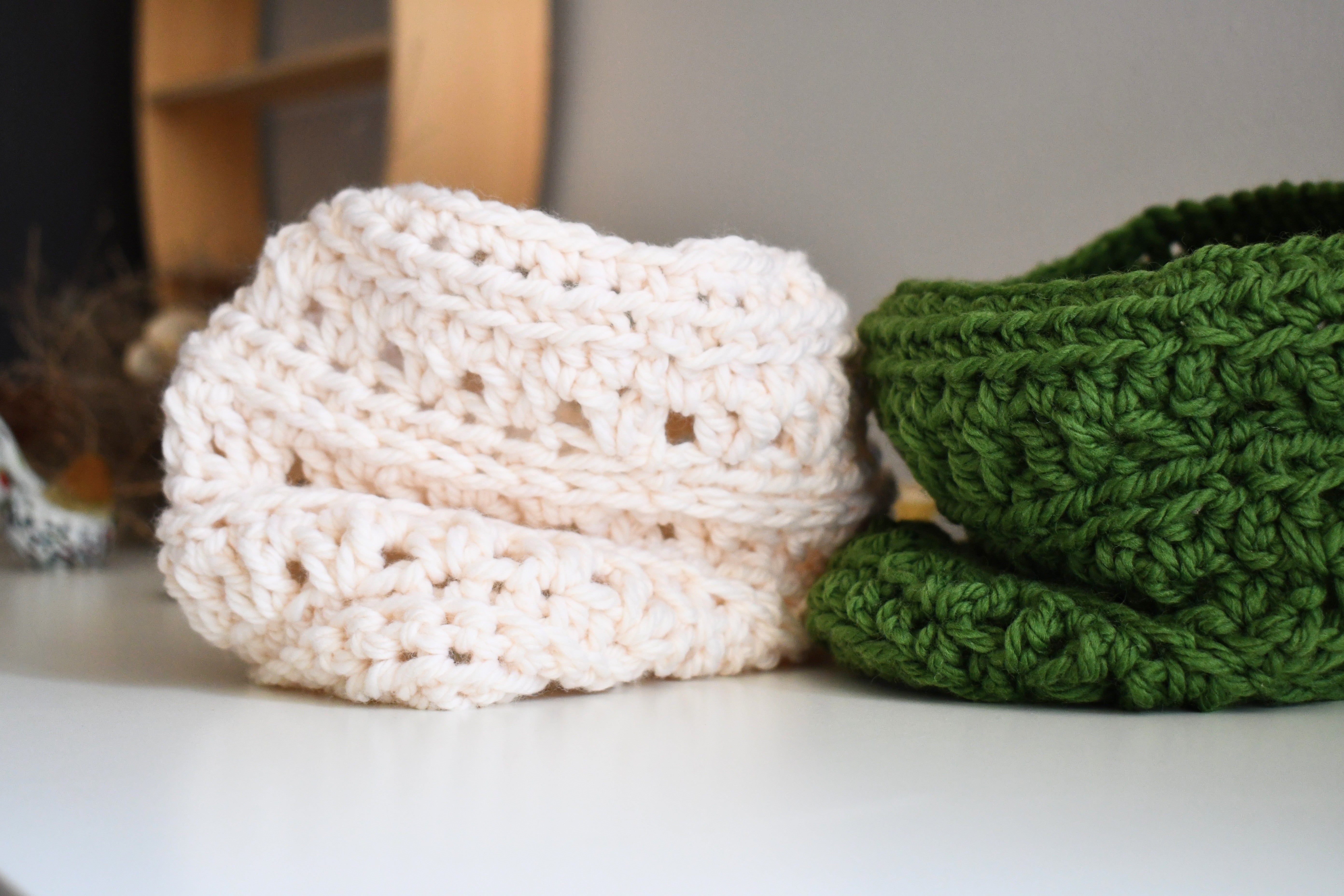 Handmade Crochet Cowl Neck Warmer Cream White