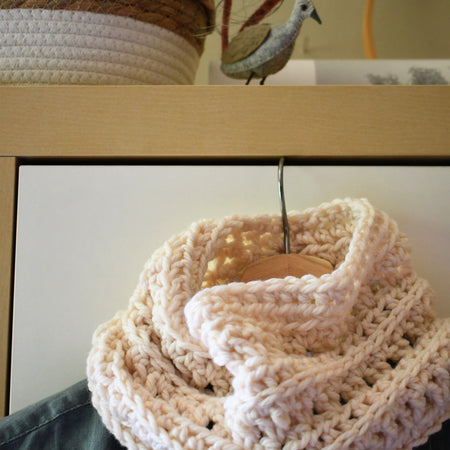 Handmade Crochet Cowl Neck Warmer Cream White
