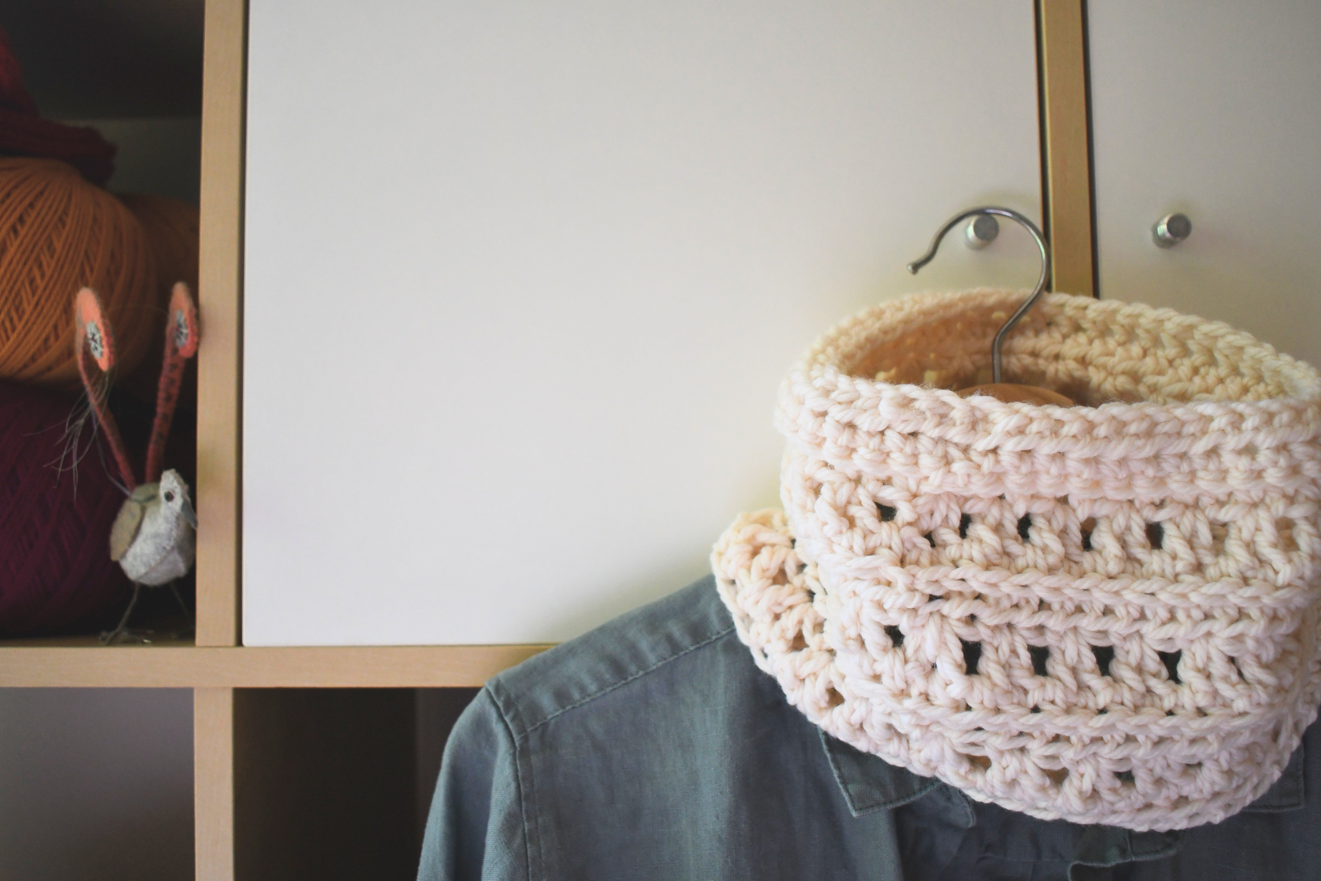 Handmade Crochet Cowl Neck Warmer Cream White