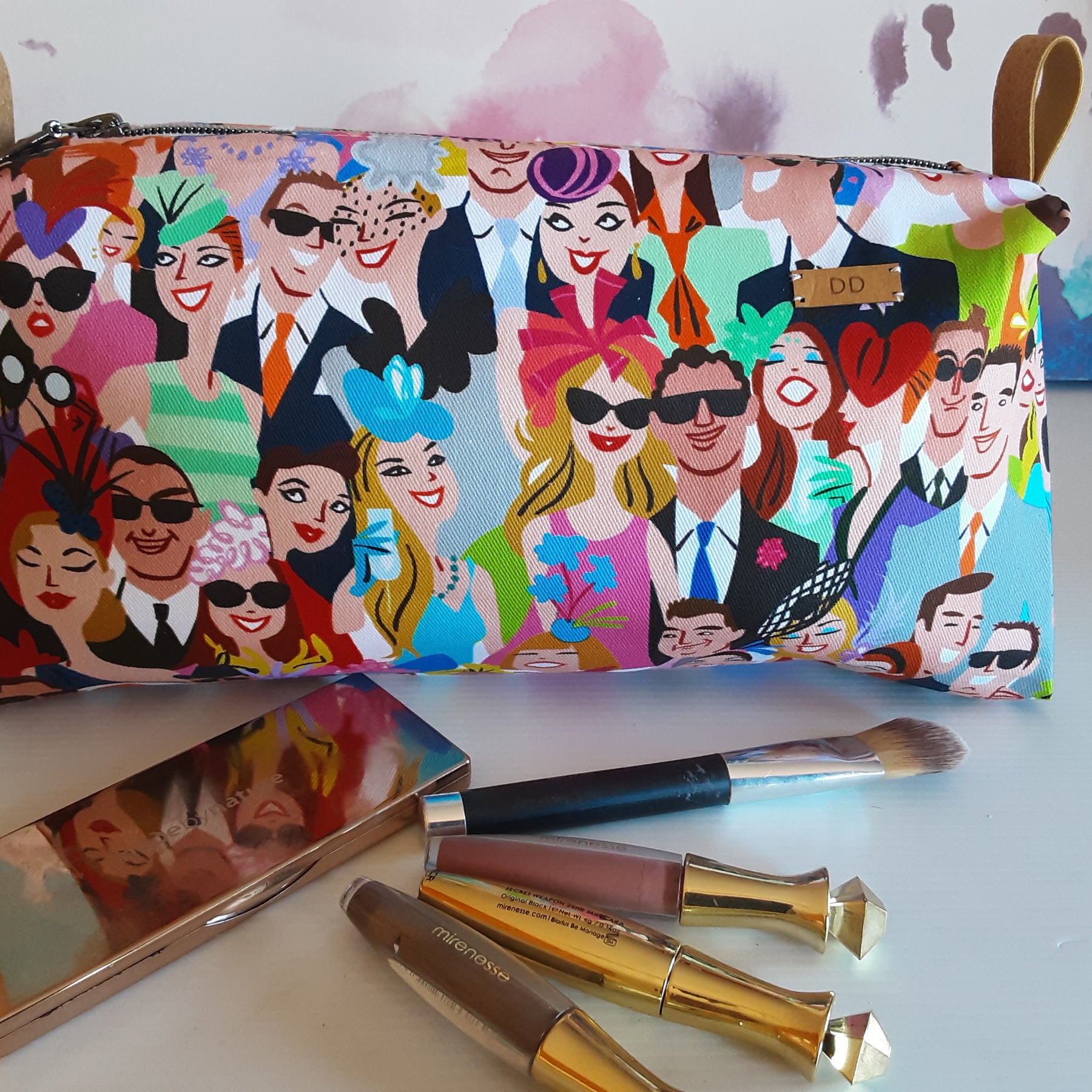 Handmade Zippered Pouch, Large Pencil Case for School or Work,  Waterproof Lined Makeup Bag