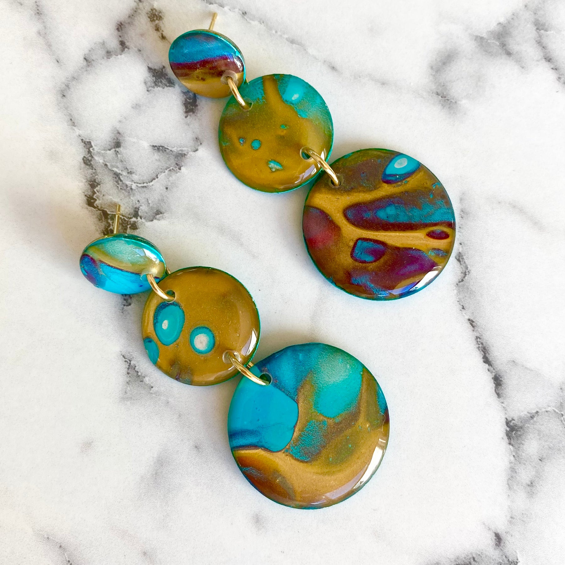 Artisan Statement Stud Dangle Earrings