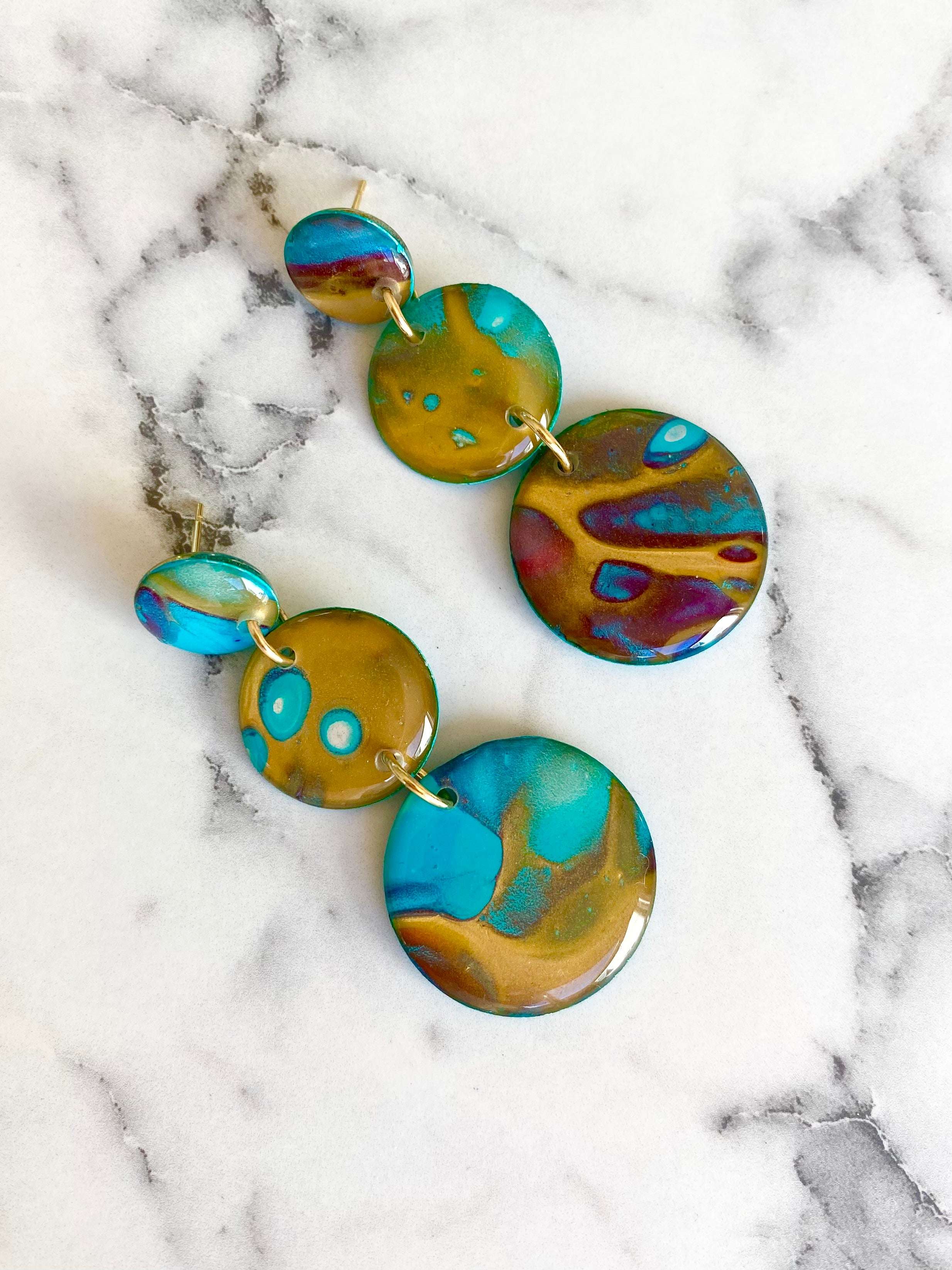 Artisan Statement Stud Dangle Earrings