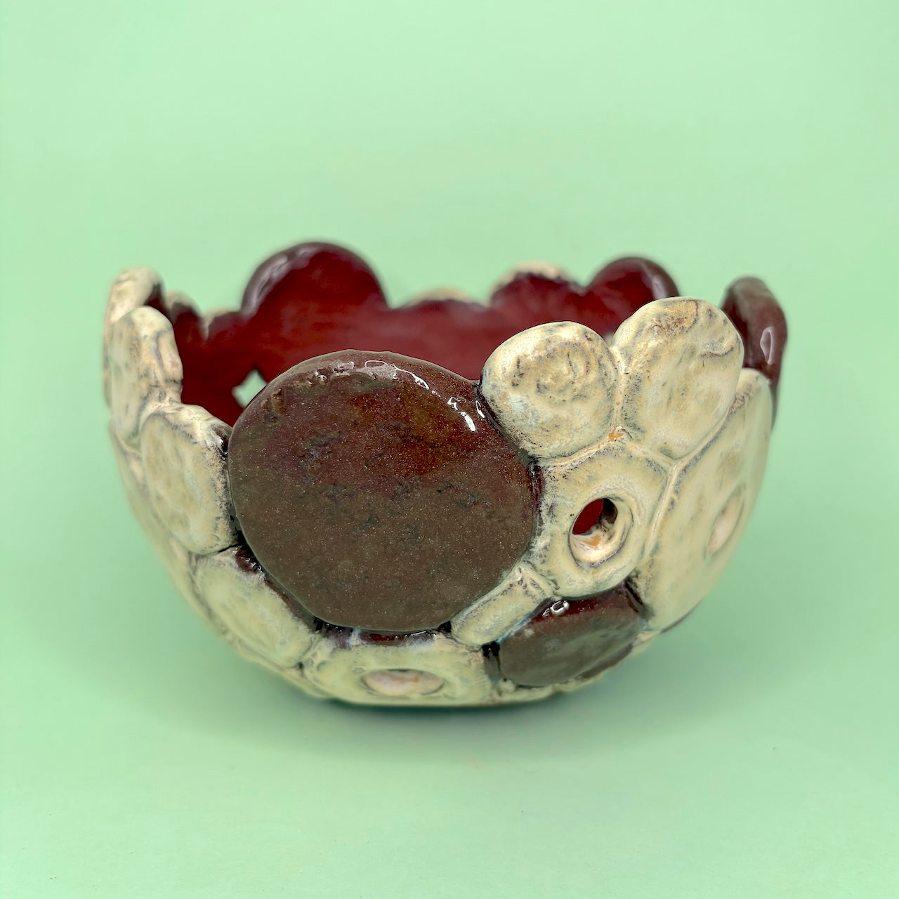 Ceramic orchid pot – circles design