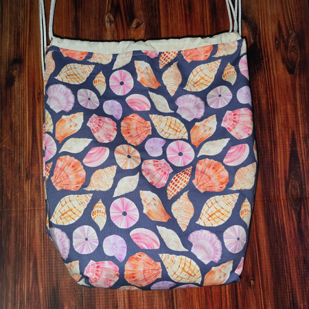 Handmade | Shells | Drawstring | Library Bag | Backpack